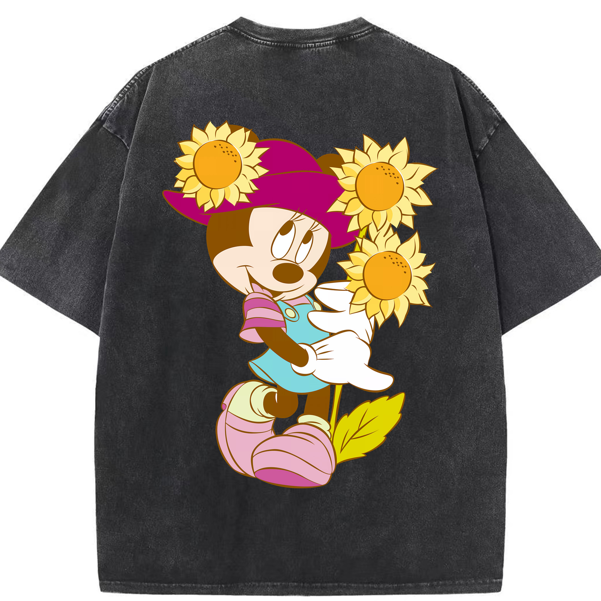 （画像用） ミッキーマウス Mickey Mouse 綿100% ヴィンテージ風 半袖Tシャツ（背面プリント）