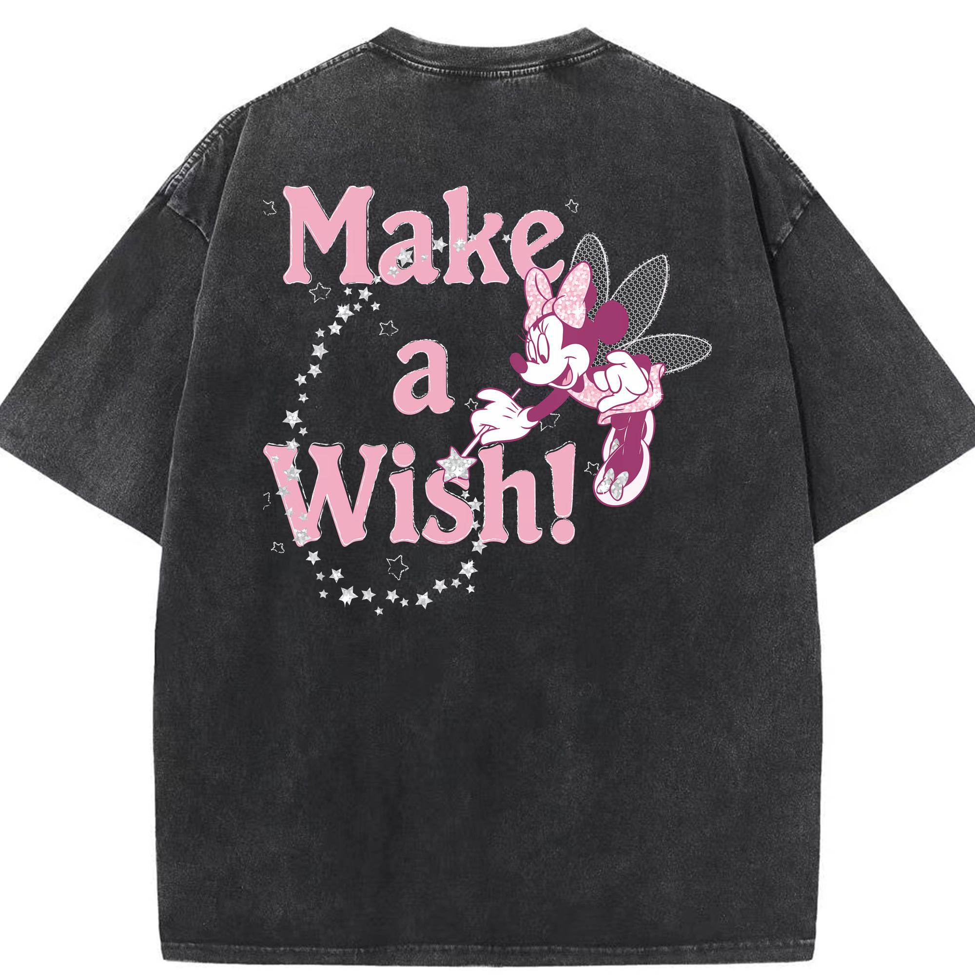 （画像用） ミッキーマウス Mickey Mouse 綿100% ヴィンテージ風 半袖Tシャツ（背面プリント）