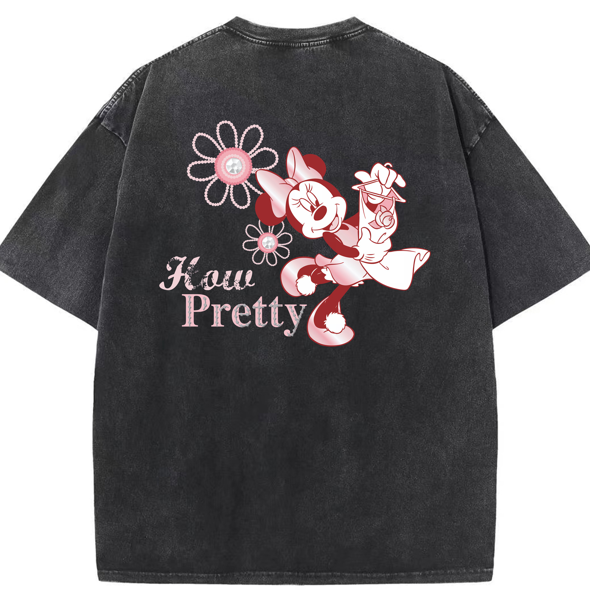 （画像用） ミッキーマウス Mickey Mouse 綿100% ヴィンテージ風 半袖Tシャツ（背面プリント）