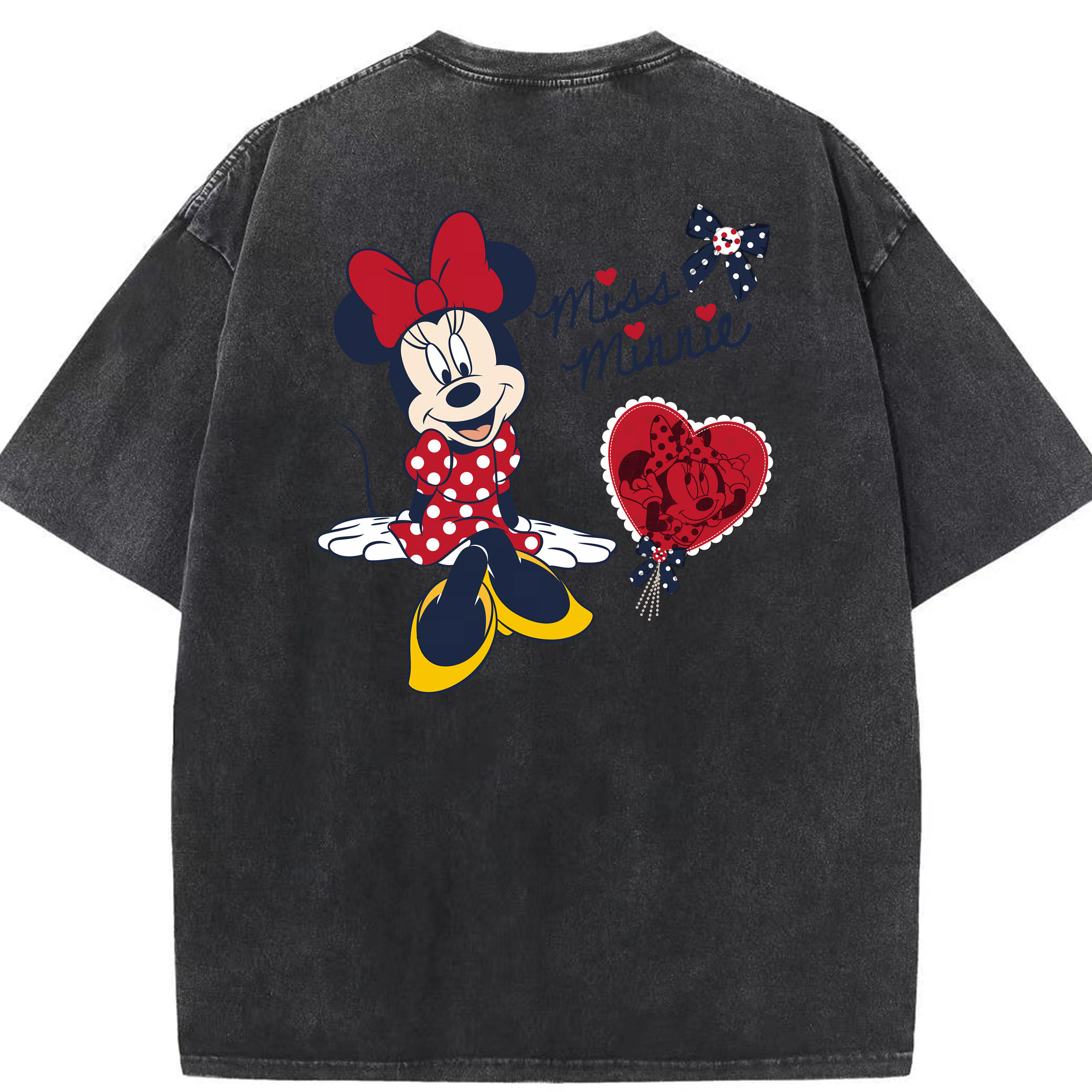 （画像用） ミッキーマウス Mickey Mouse 綿100% ヴィンテージ風 半袖Tシャツ（背面プリント）