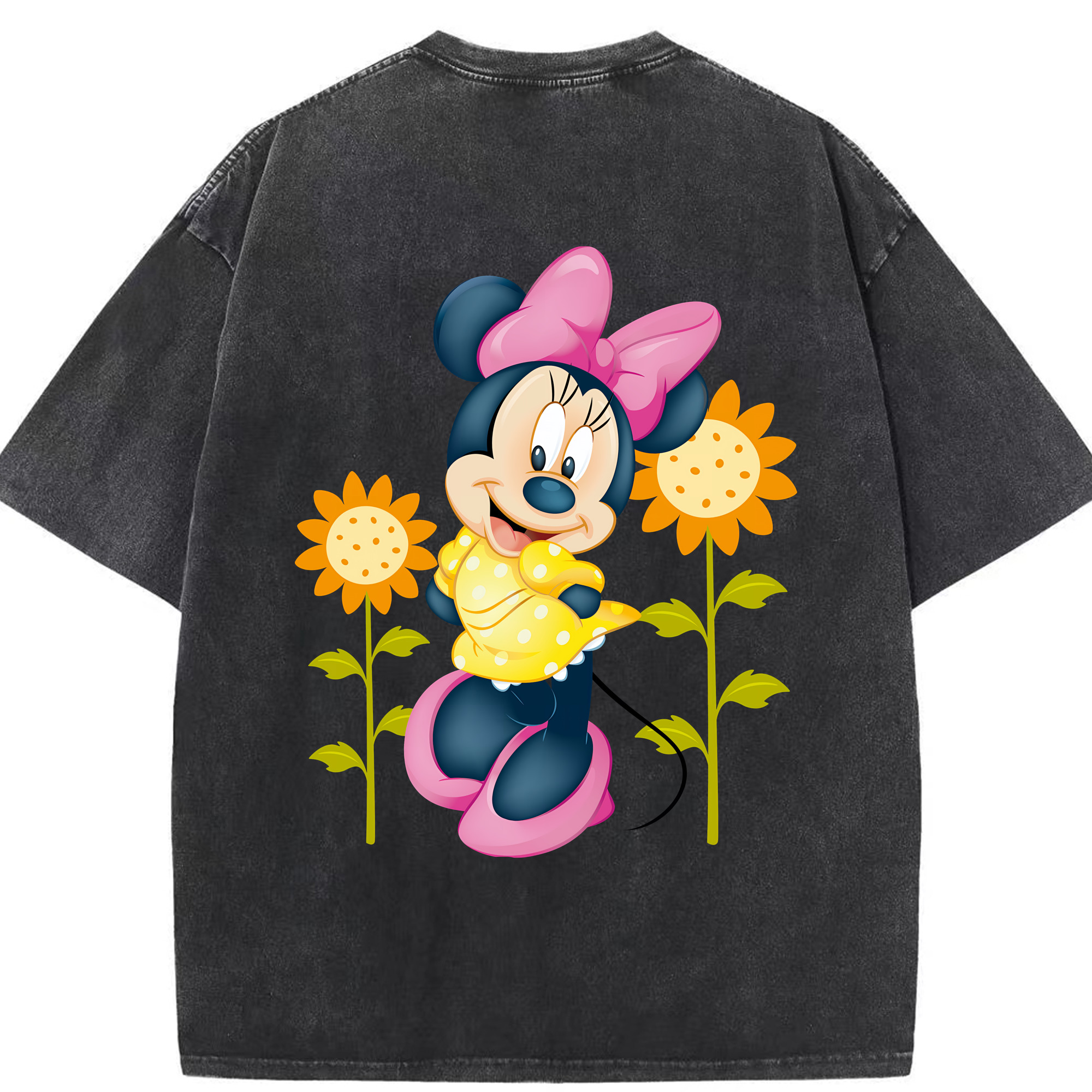 （画像用） ミッキーマウス Mickey Mouse 綿100% ヴィンテージ風 半袖Tシャツ（背面プリント）