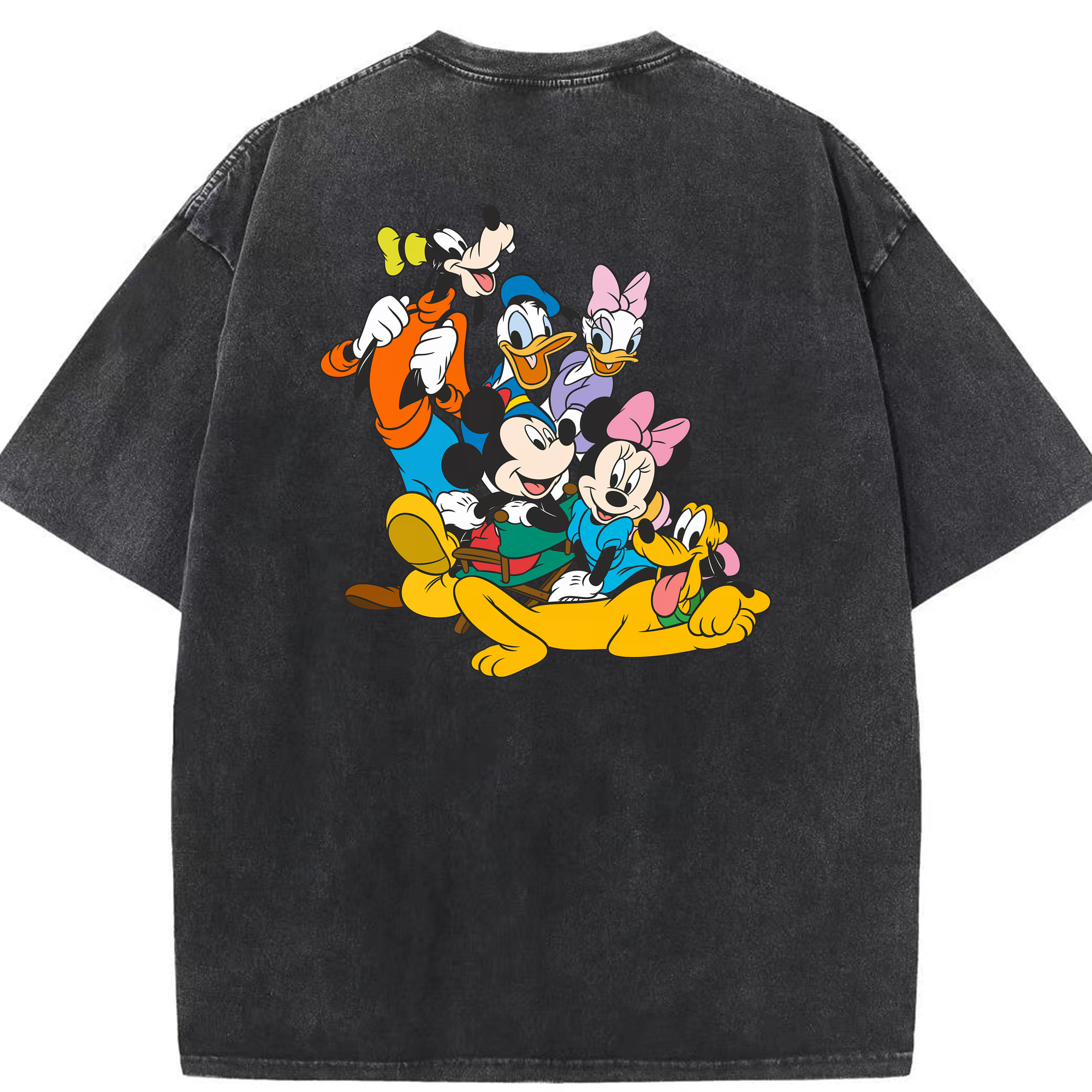 （画像用） ミッキーマウス Mickey Mouse 綿100% ヴィンテージ風 半袖Tシャツ（背面プリント）