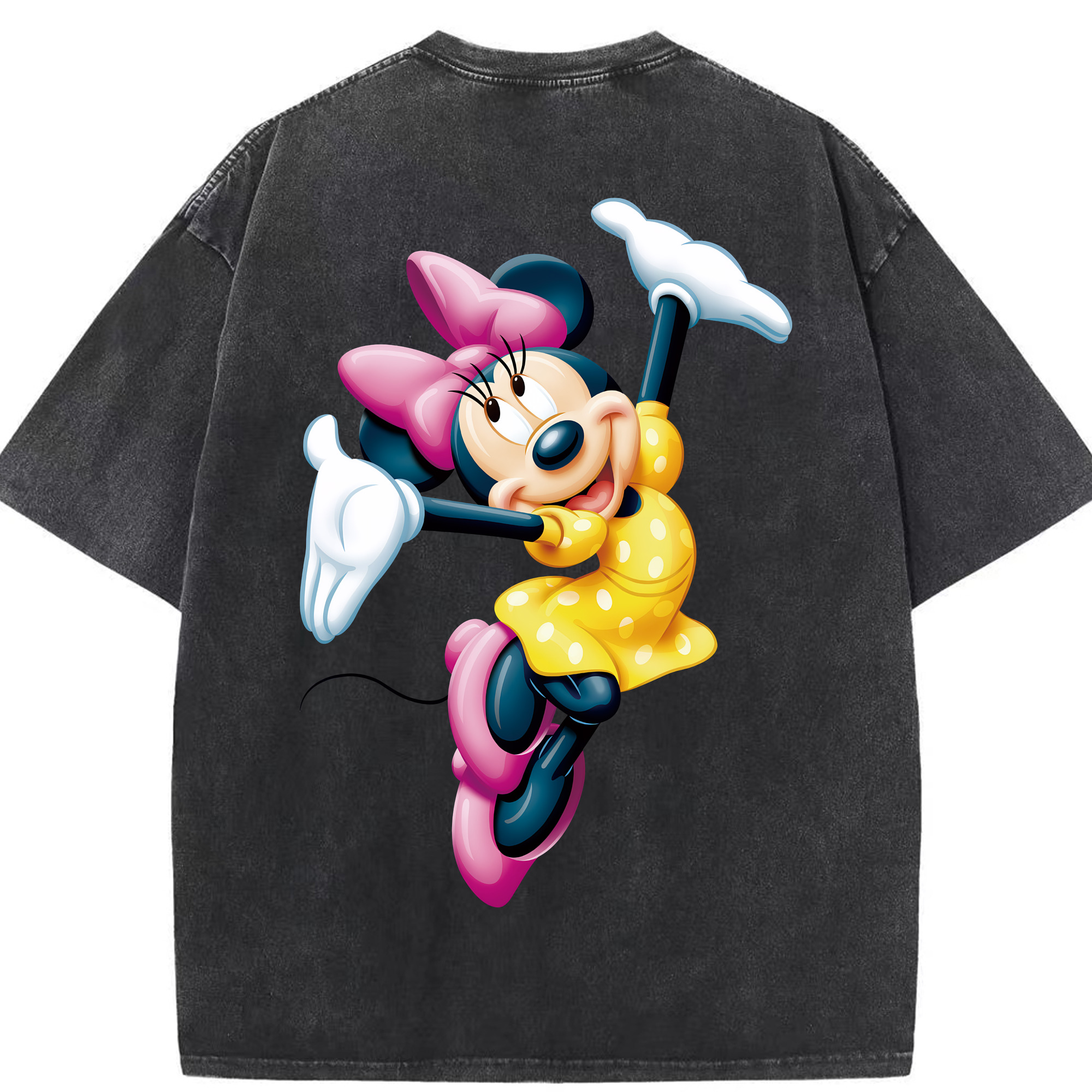 （画像用） ミッキーマウス Mickey Mouse 綿100% ヴィンテージ風 半袖Tシャツ（背面プリント）