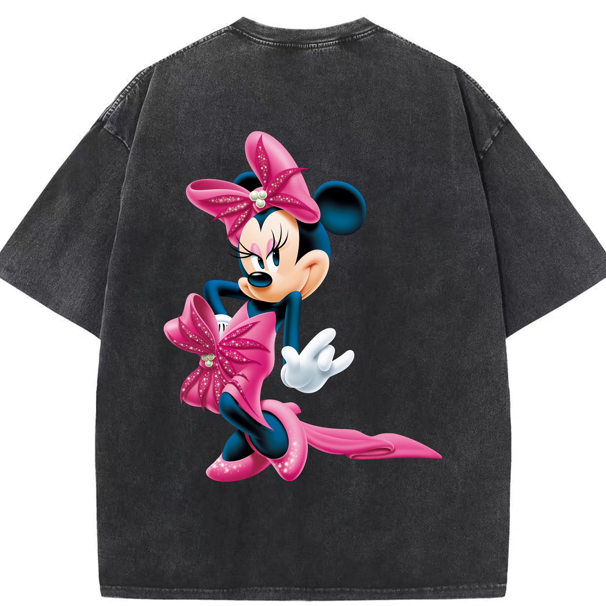 （画像用） ミッキーマウス Mickey Mouse 綿100% ヴィンテージ風 半袖Tシャツ（背面プリント）