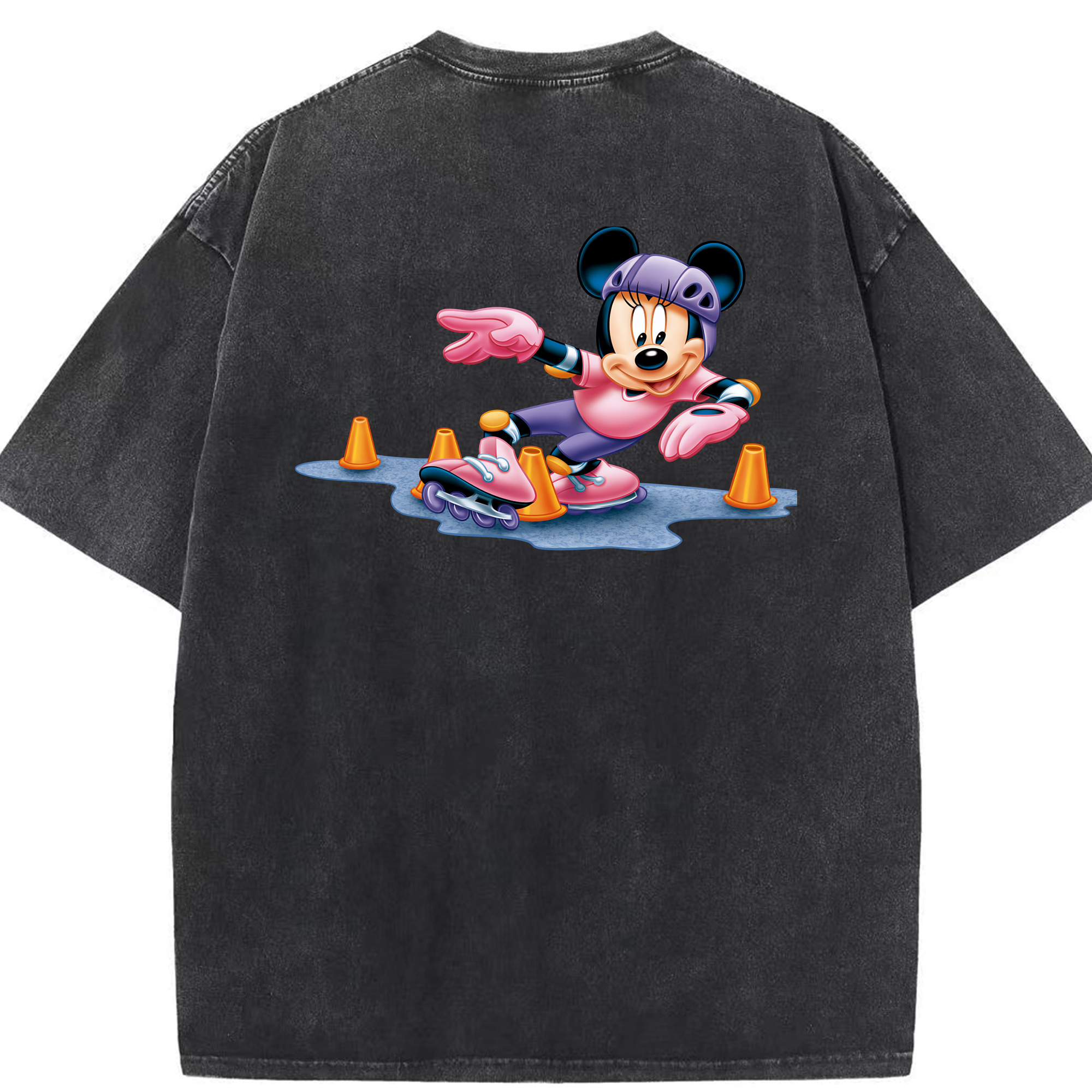 （画像用） ミッキーマウス Mickey Mouse 綿100% ヴィンテージ風 半袖Tシャツ（背面プリント）