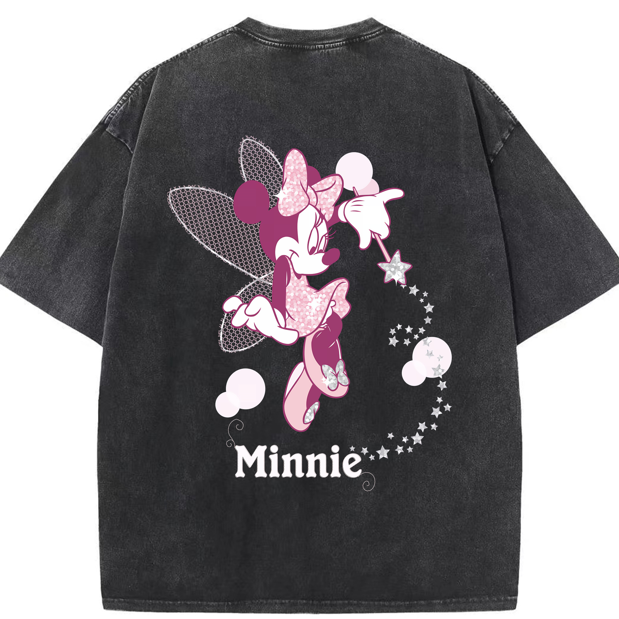 （画像用） ミッキーマウス Mickey Mouse 綿100% ヴィンテージ風 半袖Tシャツ（背面プリント）