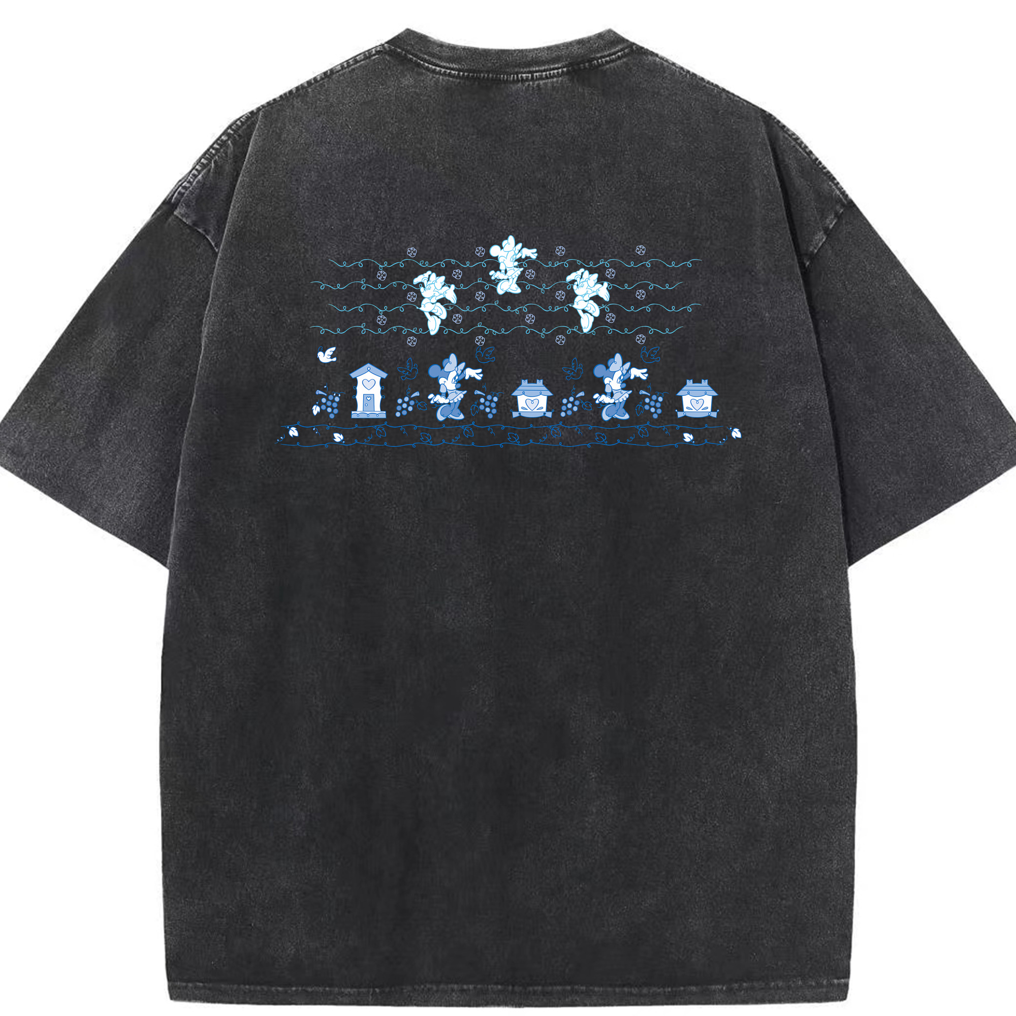 （画像用） ミッキーマウス Mickey Mouse 綿100% ヴィンテージ風 半袖Tシャツ（背面プリント）