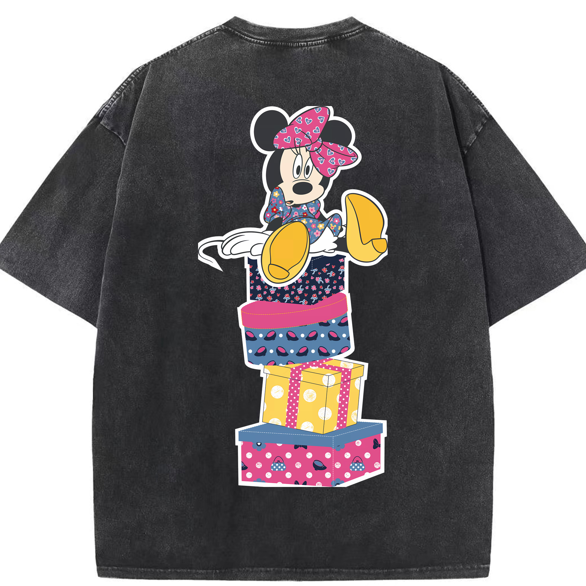 （画像用） ミッキーマウス Mickey Mouse 綿100% ヴィンテージ風 半袖Tシャツ（背面プリント）