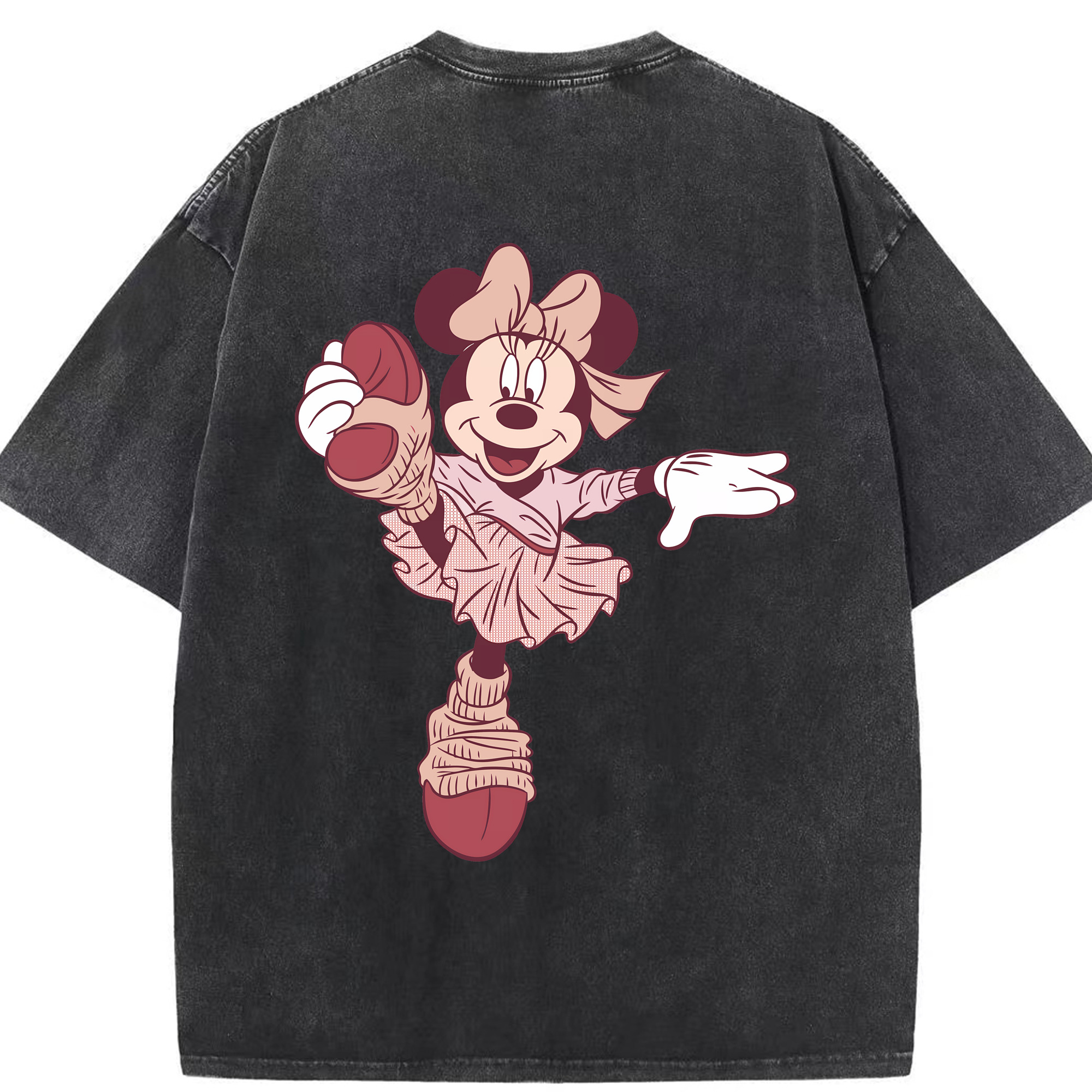 （画像用） ミッキーマウス Mickey Mouse 綿100% ヴィンテージ風 半袖Tシャツ（背面プリント）