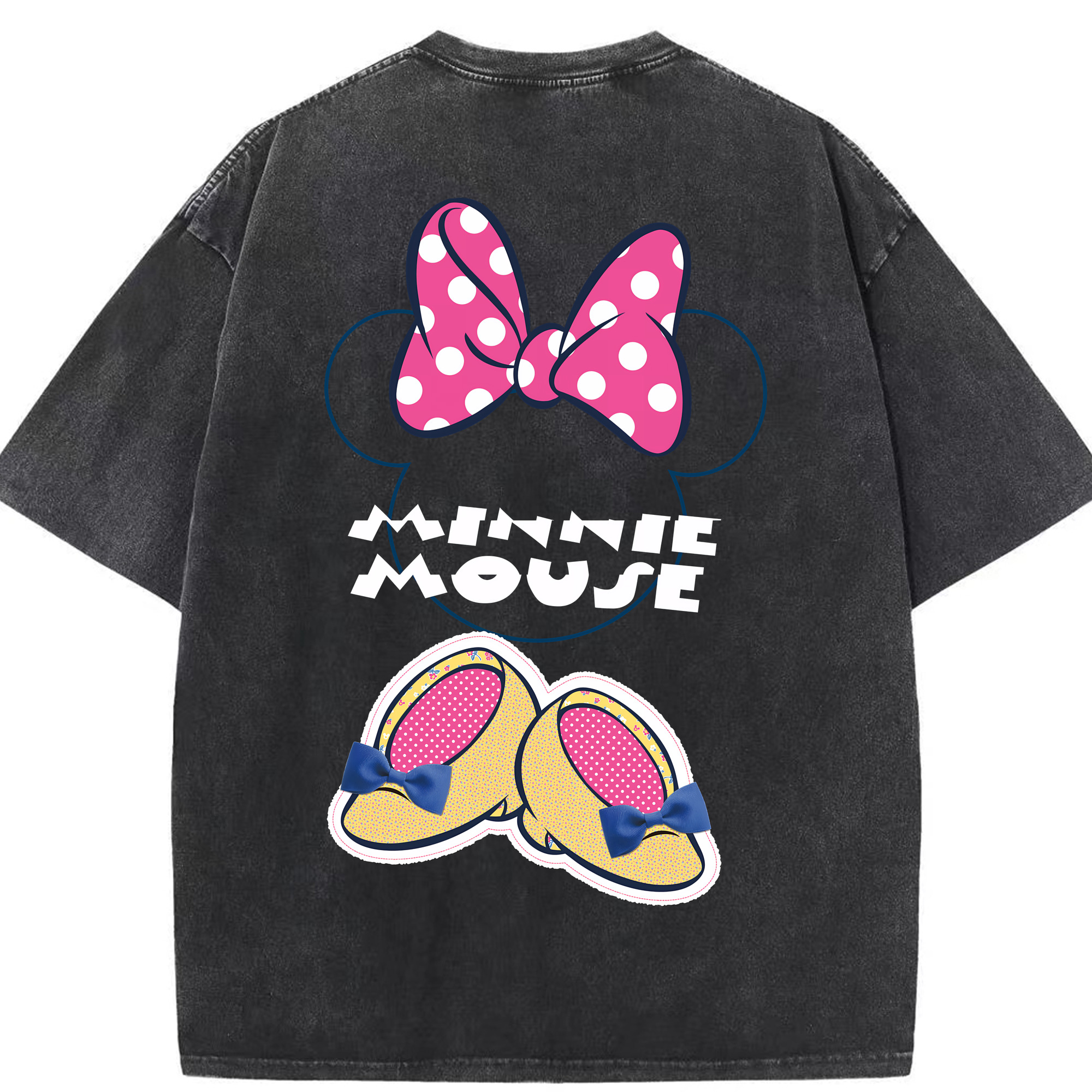 （画像用） ミッキーマウス Mickey Mouse 綿100% ヴィンテージ風 半袖Tシャツ（背面プリント）