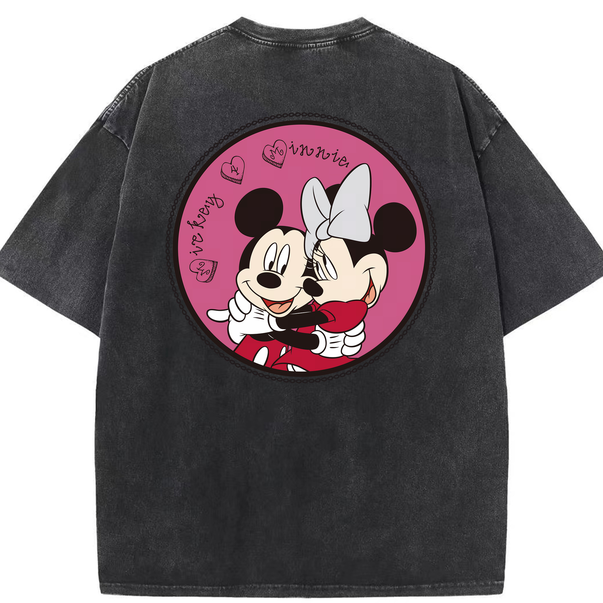 （画像用） ミッキーマウス Mickey Mouse 綿100% ヴィンテージ風 半袖Tシャツ（背面プリント）