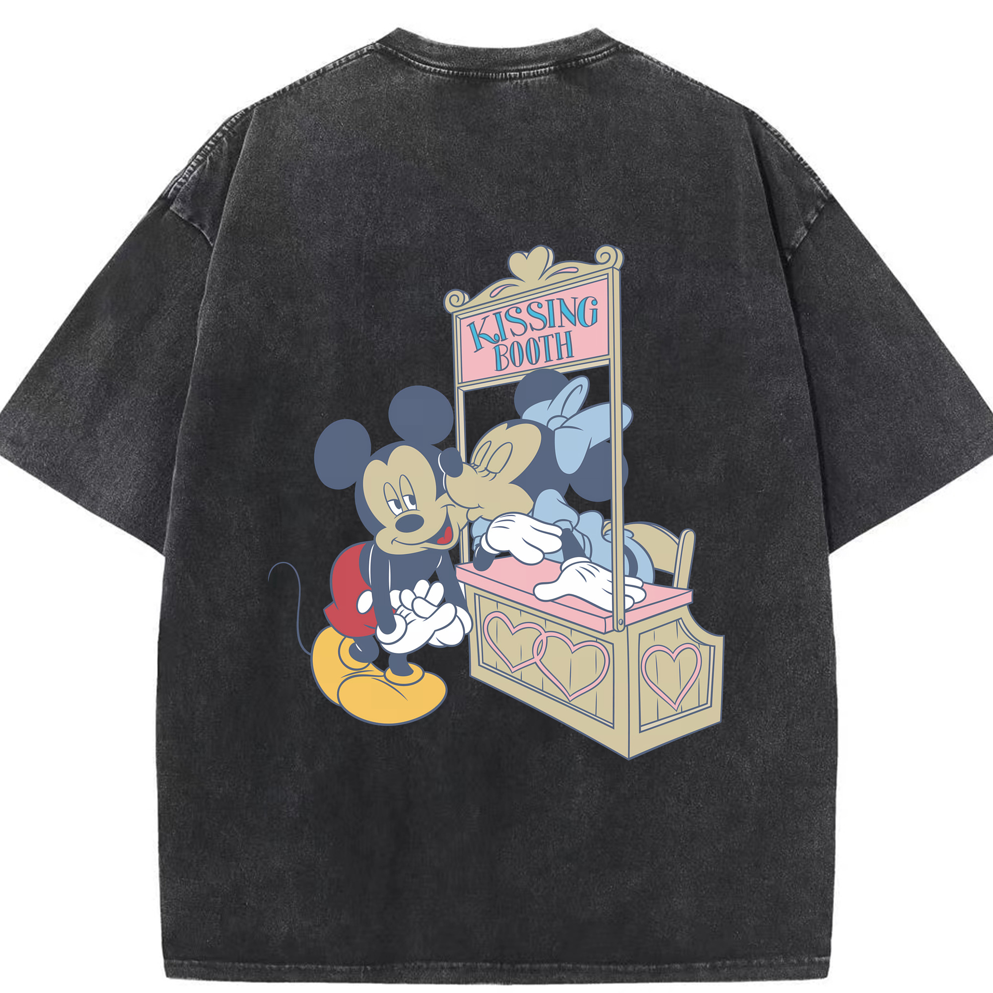 （画像用） ミッキーマウス Mickey Mouse 綿100% ヴィンテージ風 半袖Tシャツ（背面プリント）