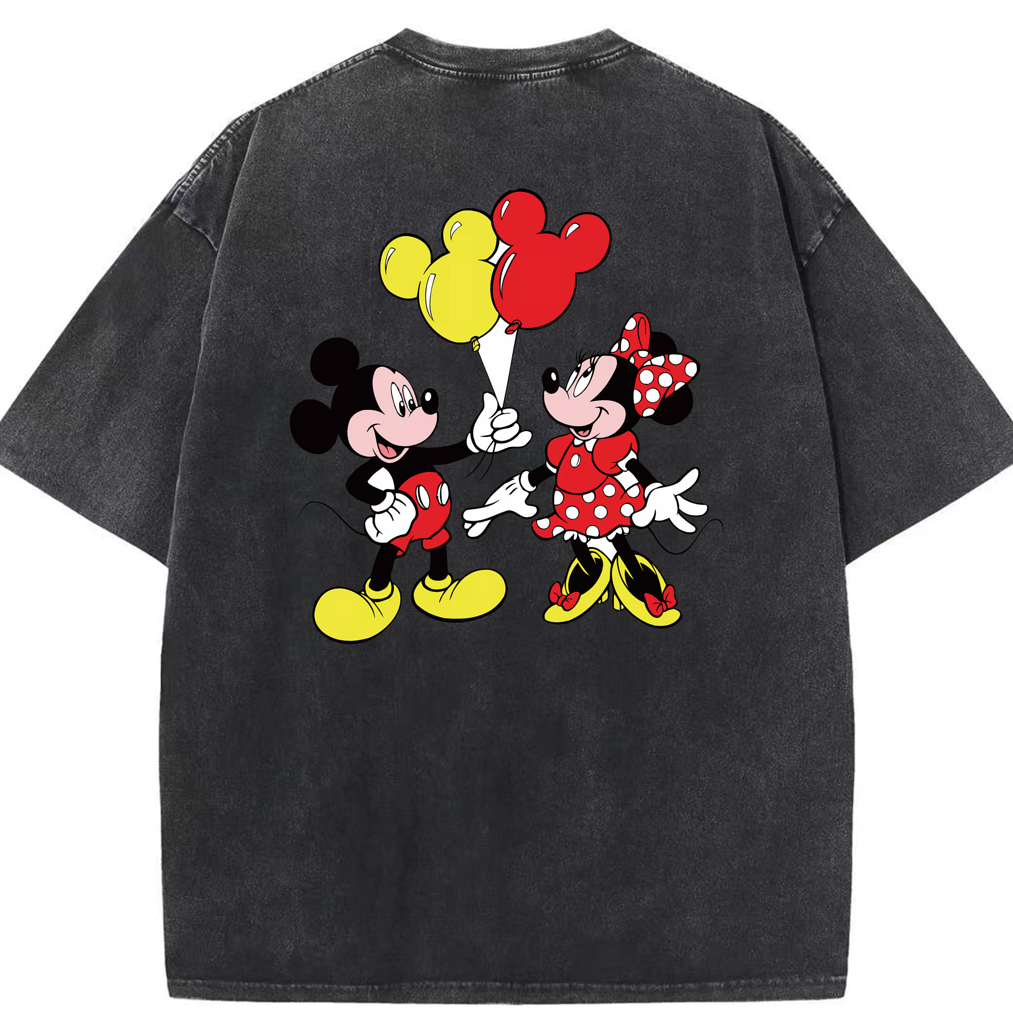 （画像用） ミッキーマウス Mickey Mouse 綿100% ヴィンテージ風 半袖Tシャツ（背面プリント）