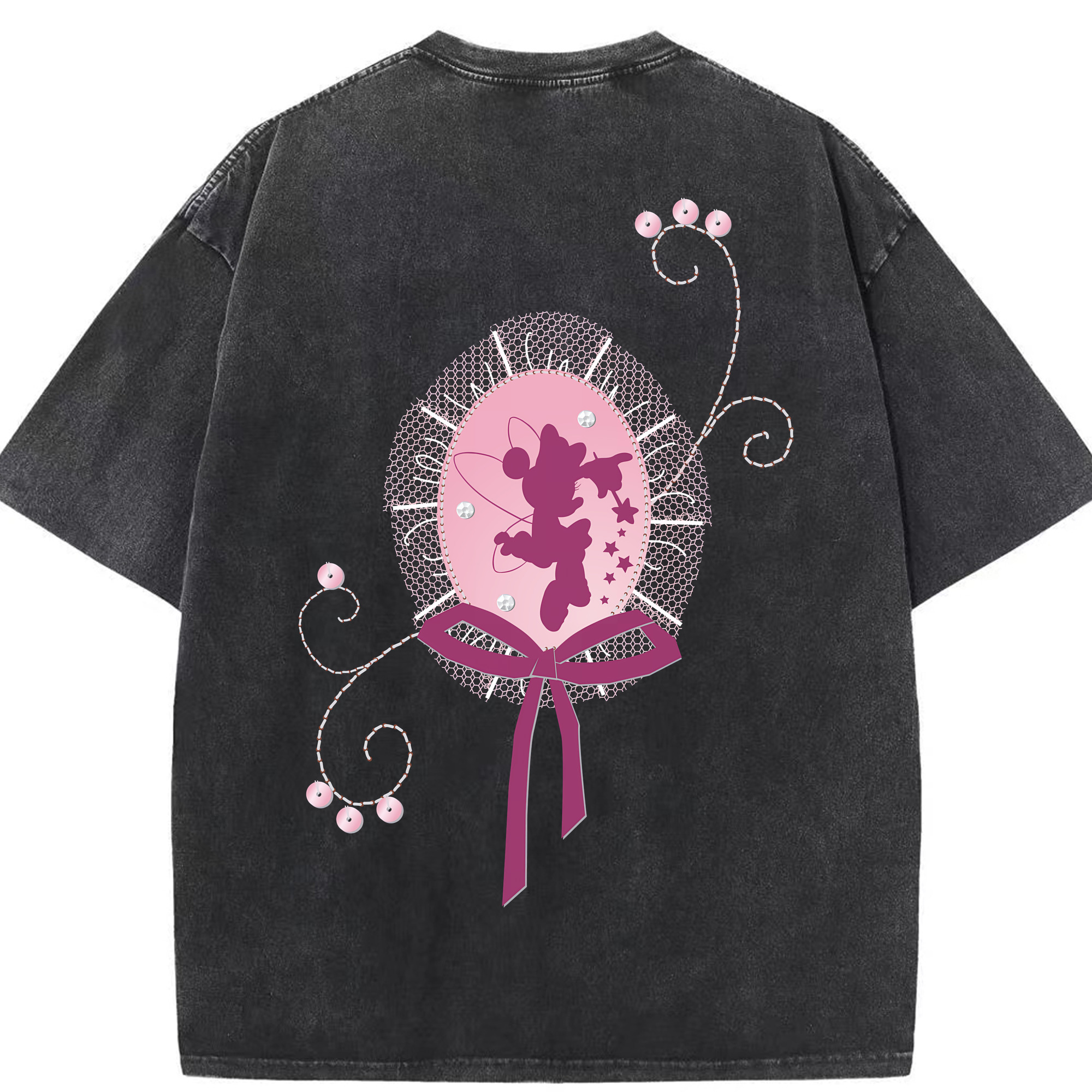 （画像用） ミッキーマウス Mickey Mouse 綿100% ヴィンテージ風 半袖Tシャツ（背面プリント）