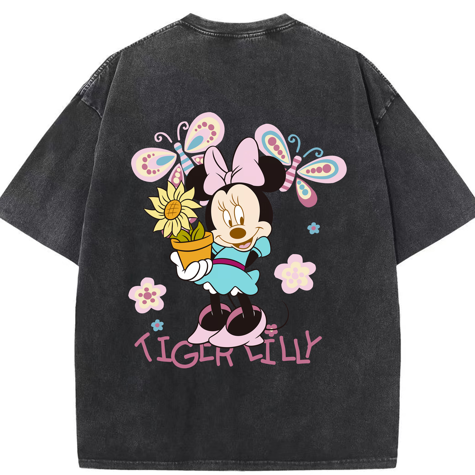 （画像用） ミッキーマウス Mickey Mouse 綿100% ヴィンテージ風 半袖Tシャツ（背面プリント）