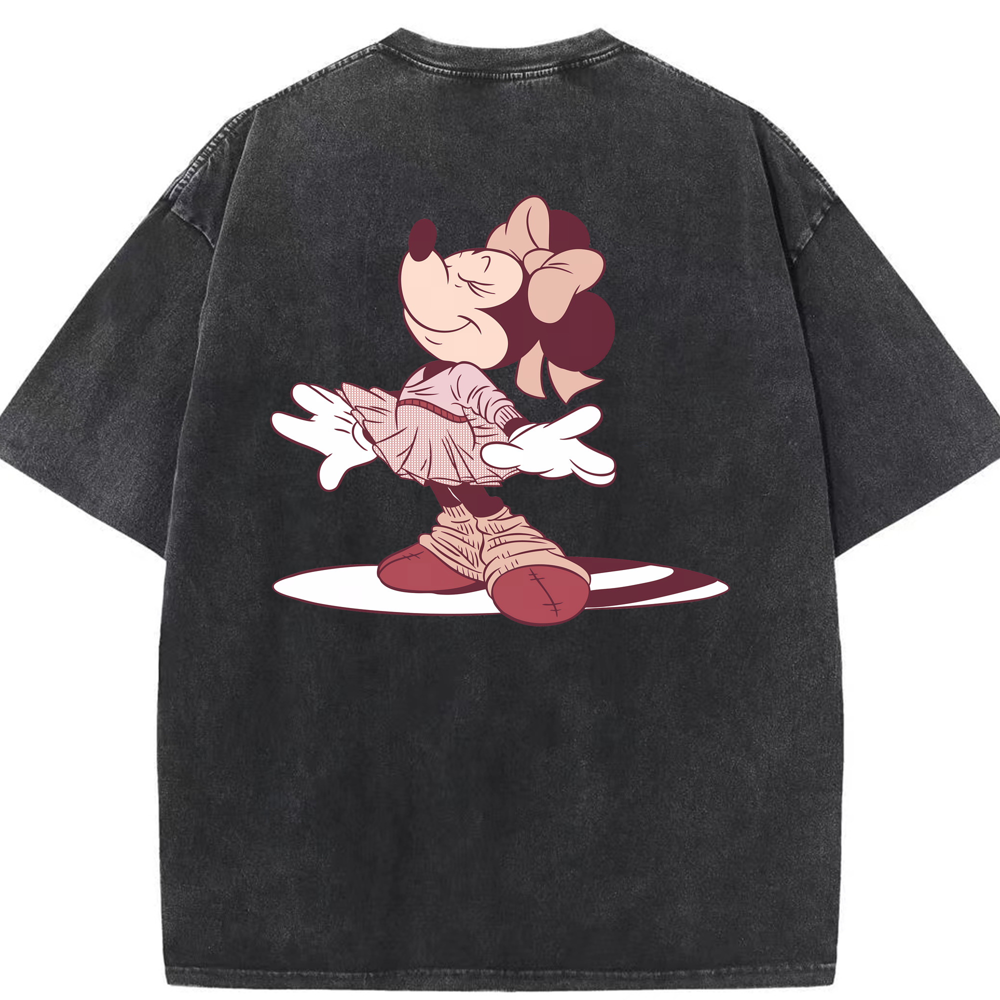 （画像用） ミッキーマウス Mickey Mouse 綿100% ヴィンテージ風 半袖Tシャツ（背面プリント）