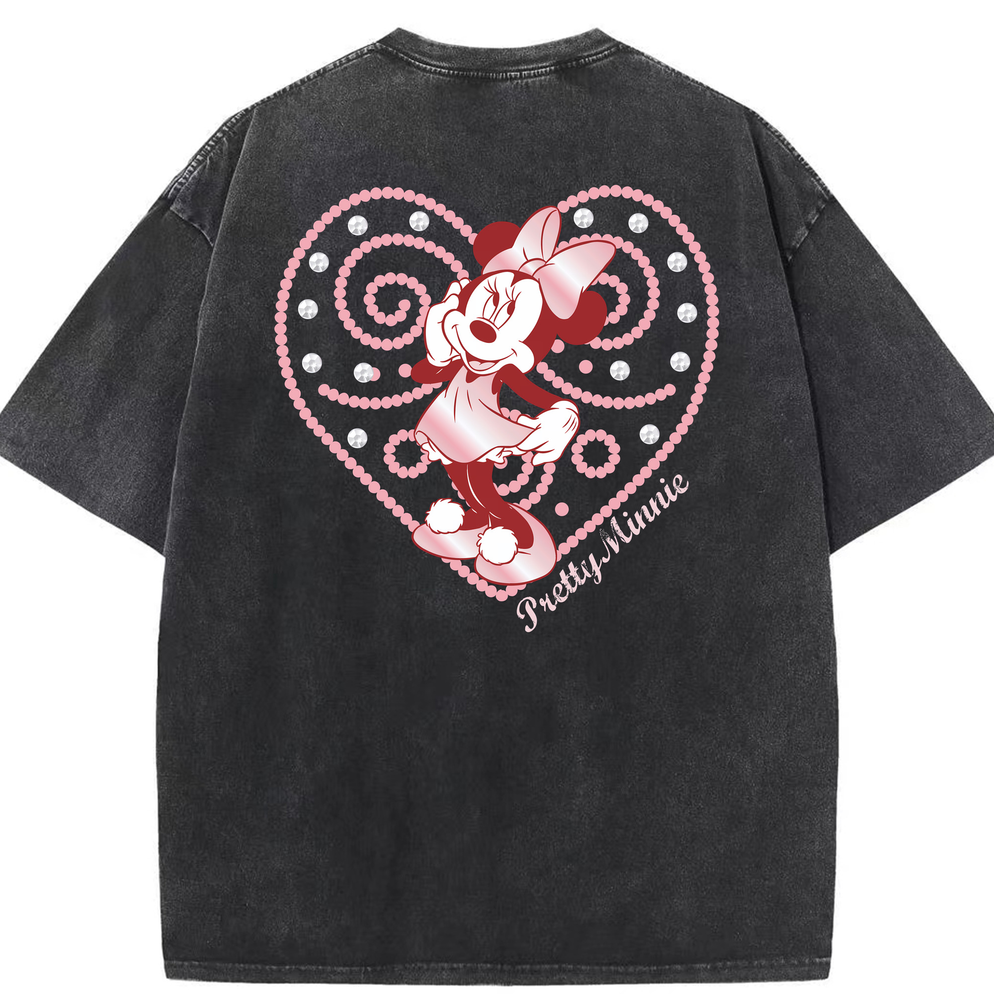 （画像用） ミッキーマウス Mickey Mouse 綿100% ヴィンテージ風 半袖Tシャツ（背面プリント）