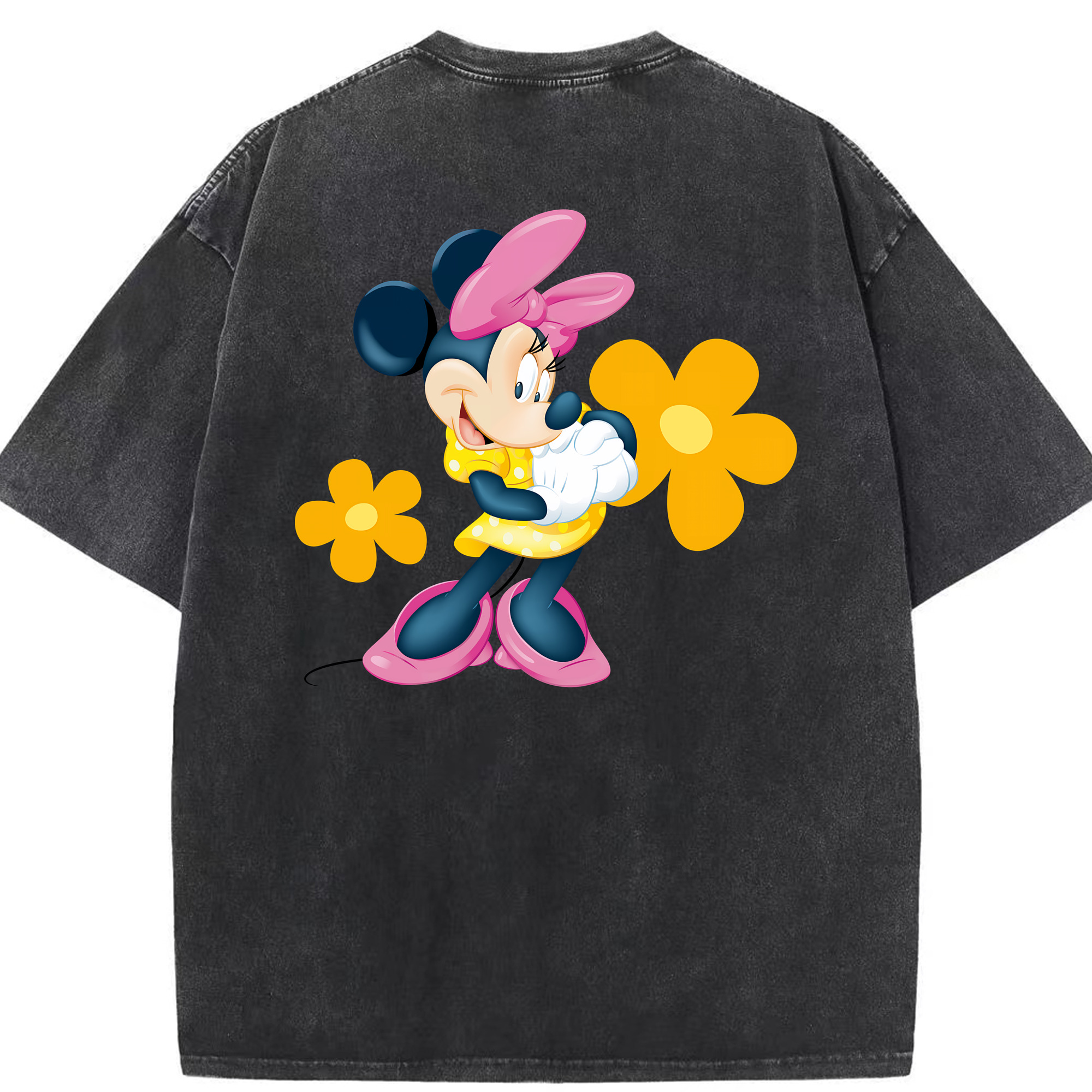 （画像用） ミッキーマウス Mickey Mouse 綿100% ヴィンテージ風 半袖Tシャツ（背面プリント）