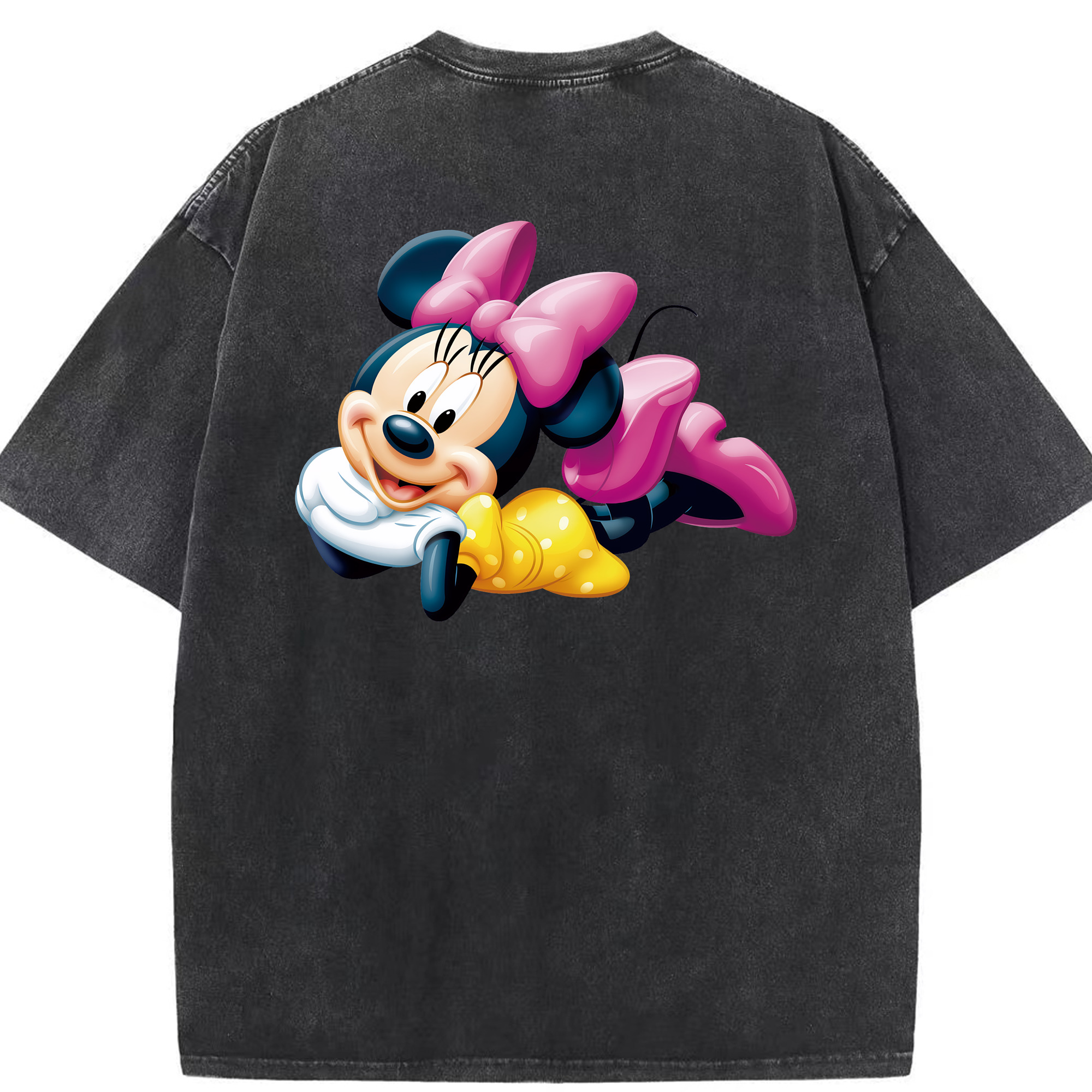 （画像用） ミッキーマウス Mickey Mouse 綿100% ヴィンテージ風 半袖Tシャツ（背面プリント）