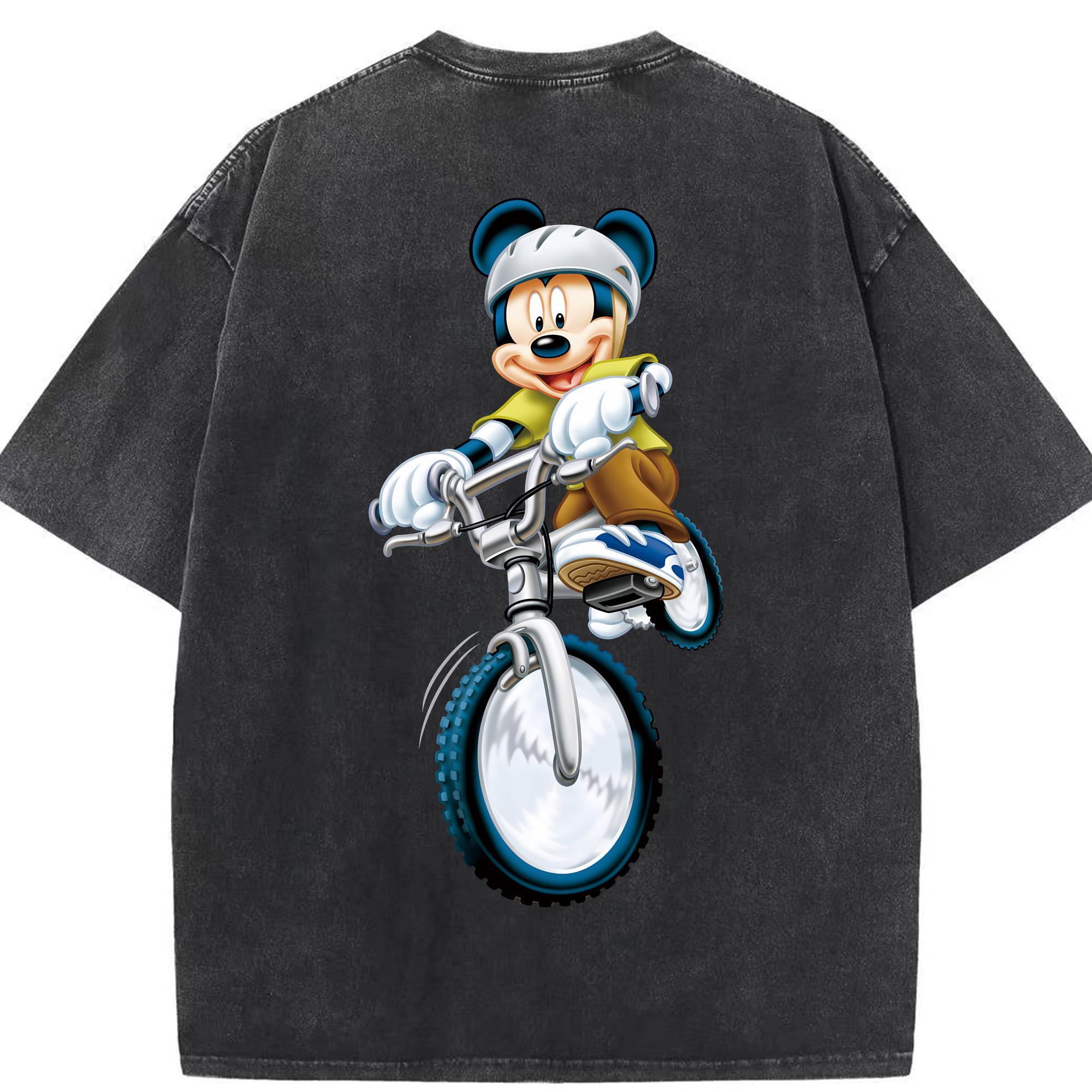 （画像用） ミッキーマウス Mickey Mouse 綿100% ヴィンテージ風 半袖Tシャツ（背面プリント）