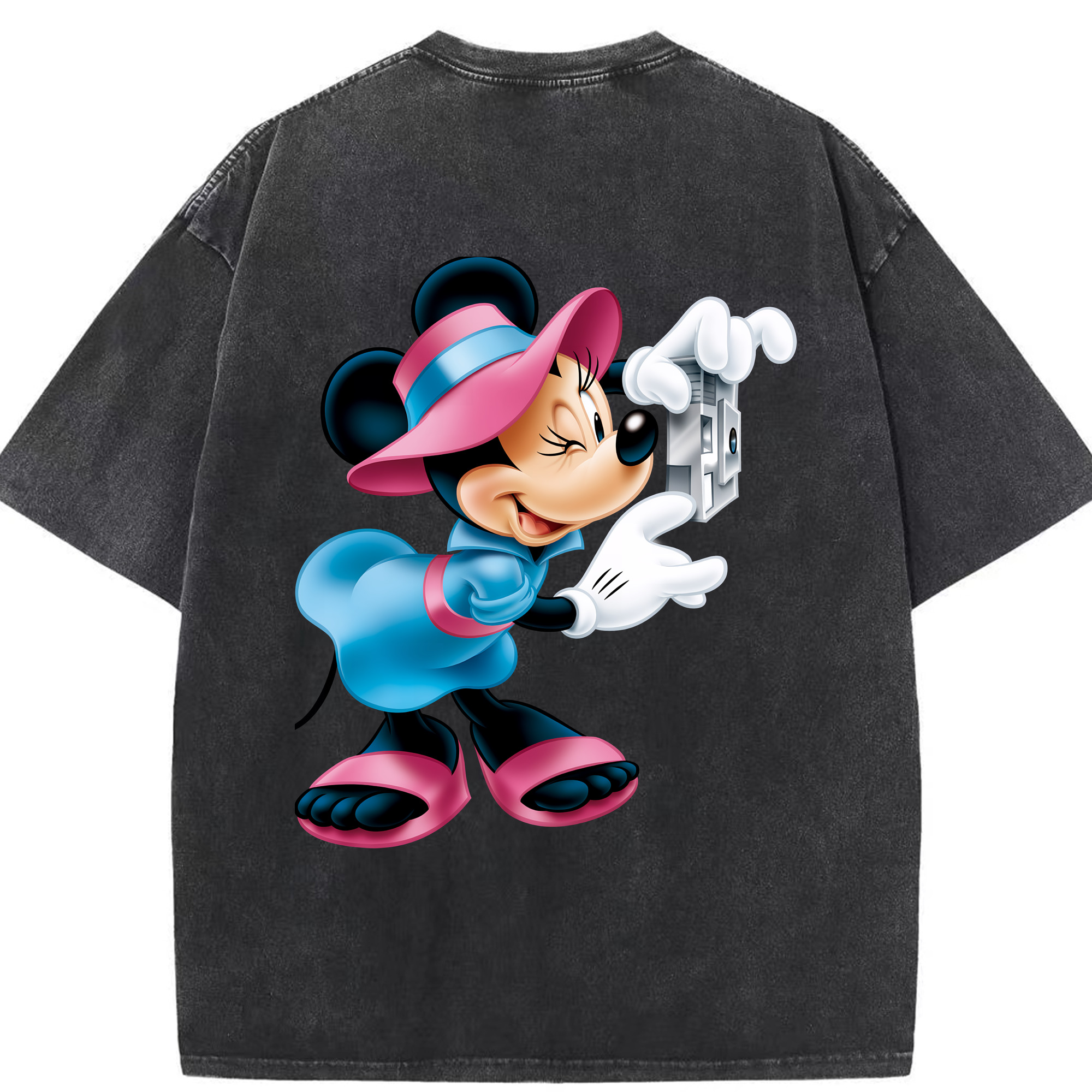 （画像用） ミッキーマウス Mickey Mouse 綿100% ヴィンテージ風 半袖Tシャツ（背面プリント）