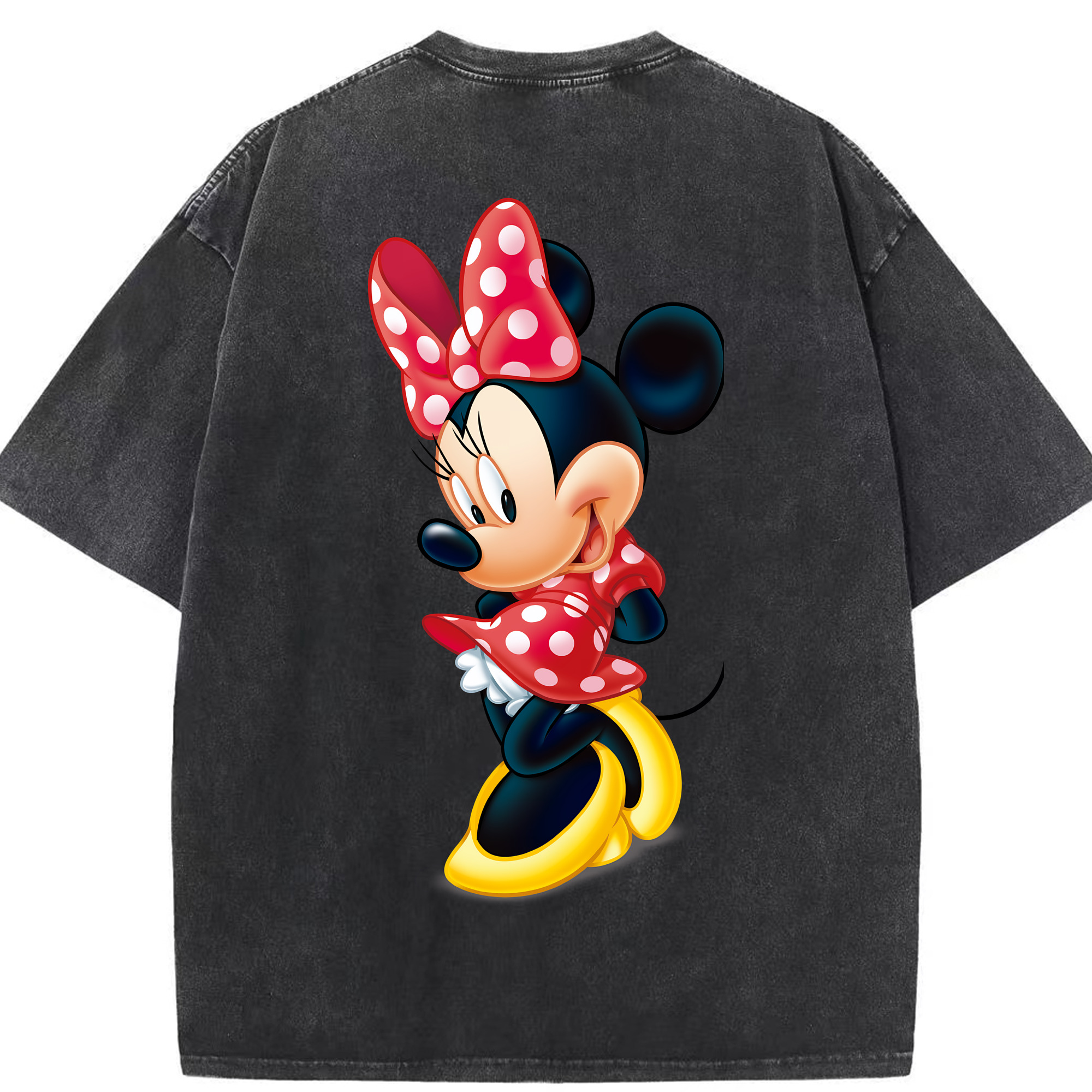 （画像用） ミッキーマウス Mickey Mouse 綿100% ヴィンテージ風 半袖Tシャツ（背面プリント）