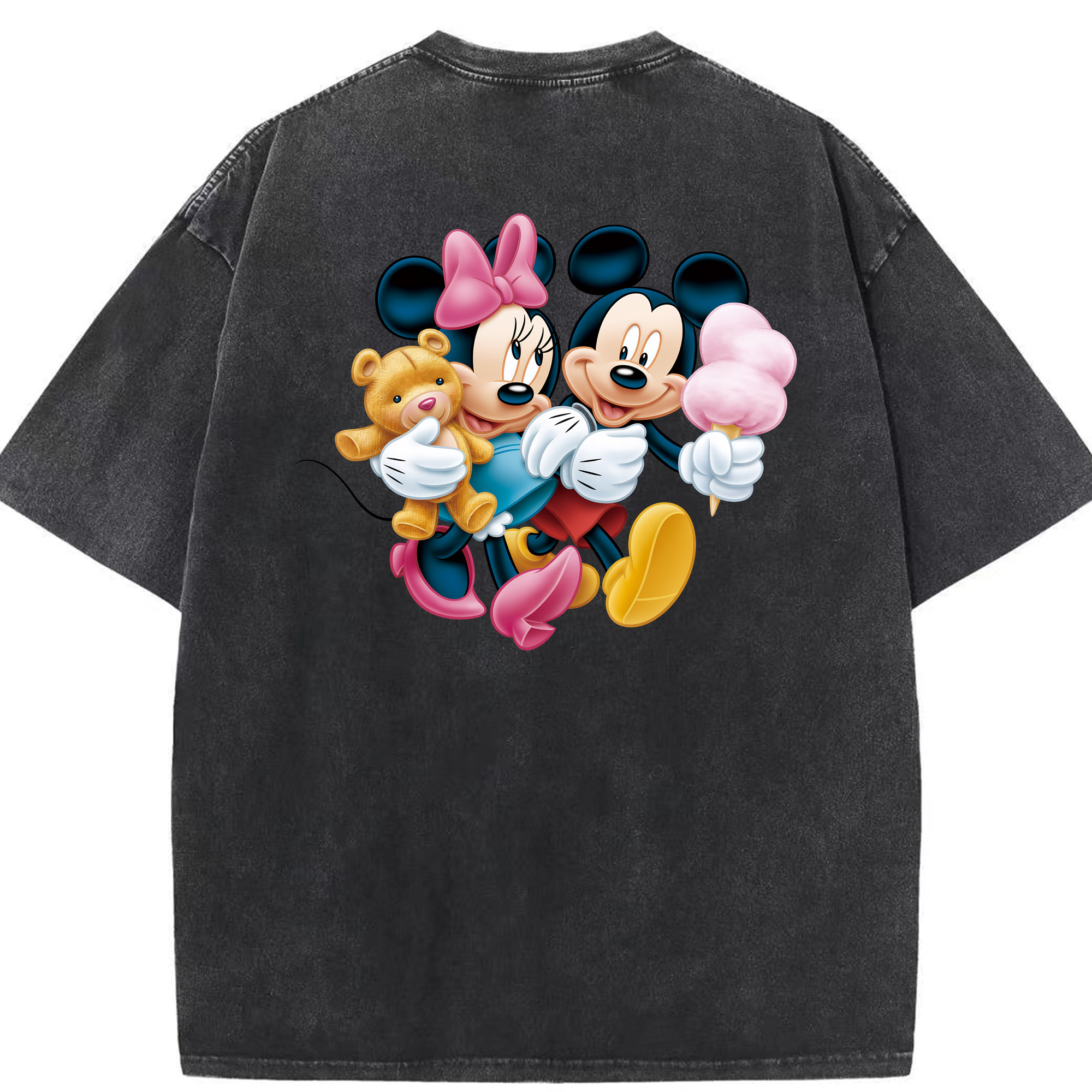 （画像用） ミッキーマウス Mickey Mouse 綿100% ヴィンテージ風 半袖Tシャツ（背面プリント）