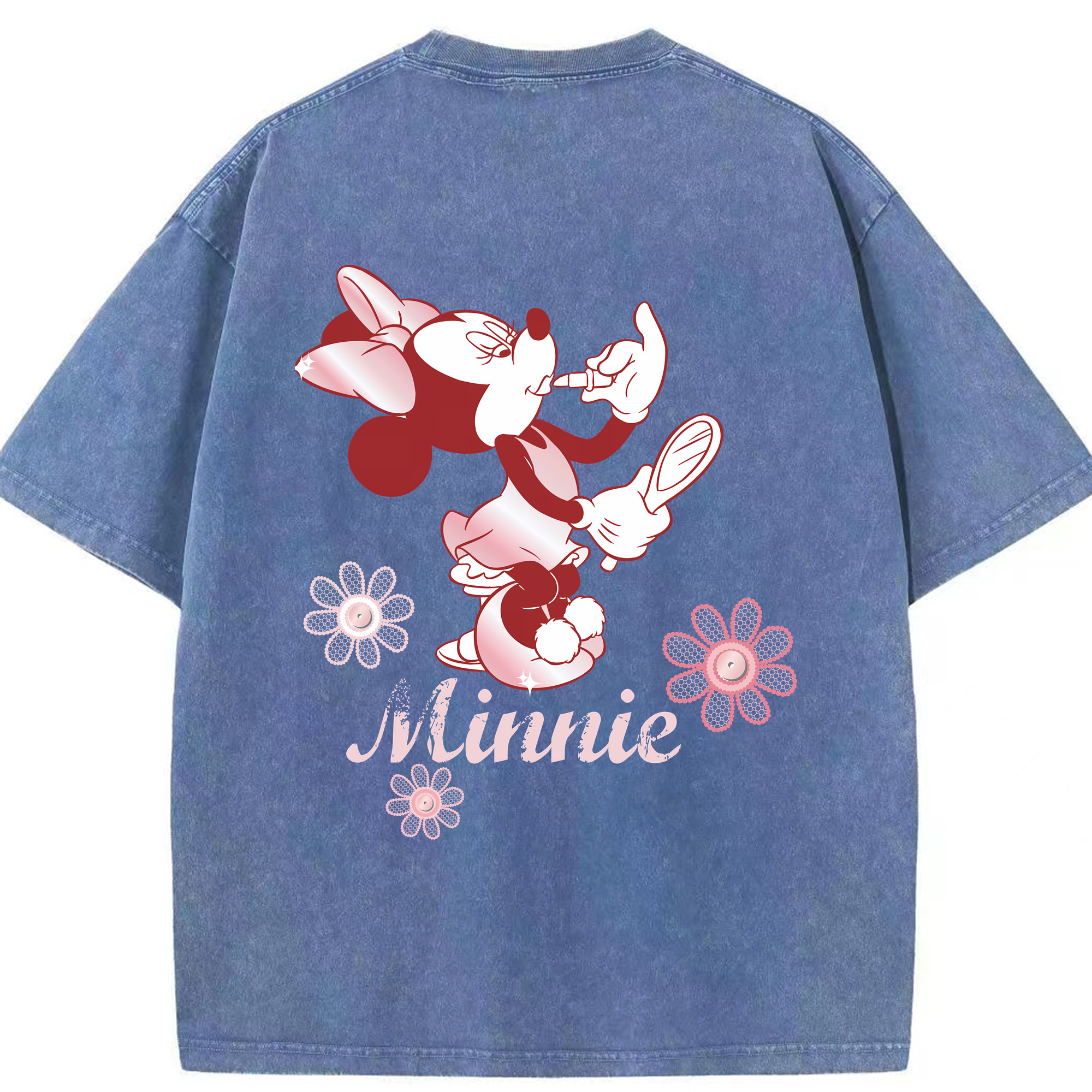 （画像用） ミッキーマウス Mickey Mouse 綿100% ヴィンテージ風 半袖Tシャツ（背面プリント）