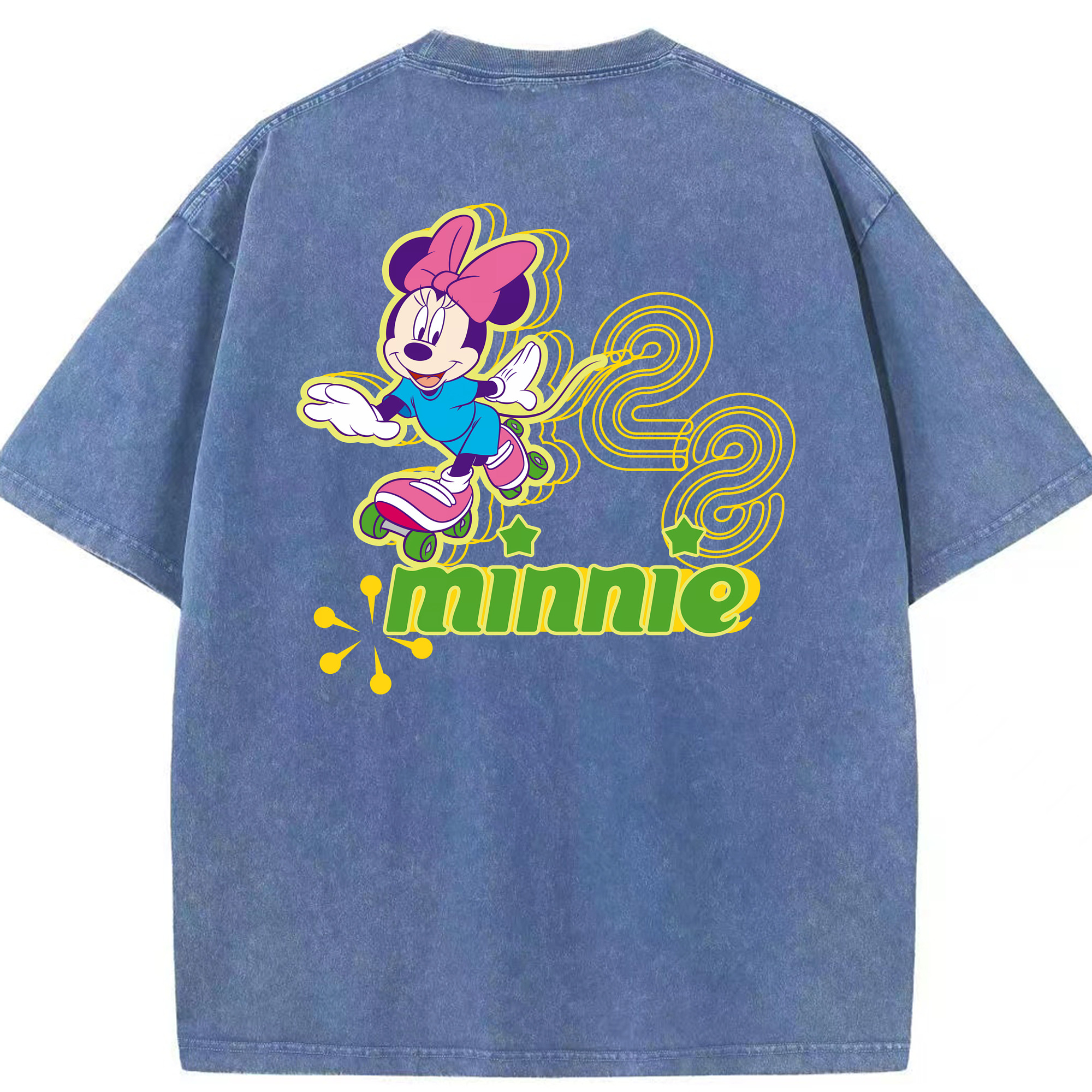（画像用） ミッキーマウス Mickey Mouse 綿100% ヴィンテージ風 半袖Tシャツ（背面プリント）