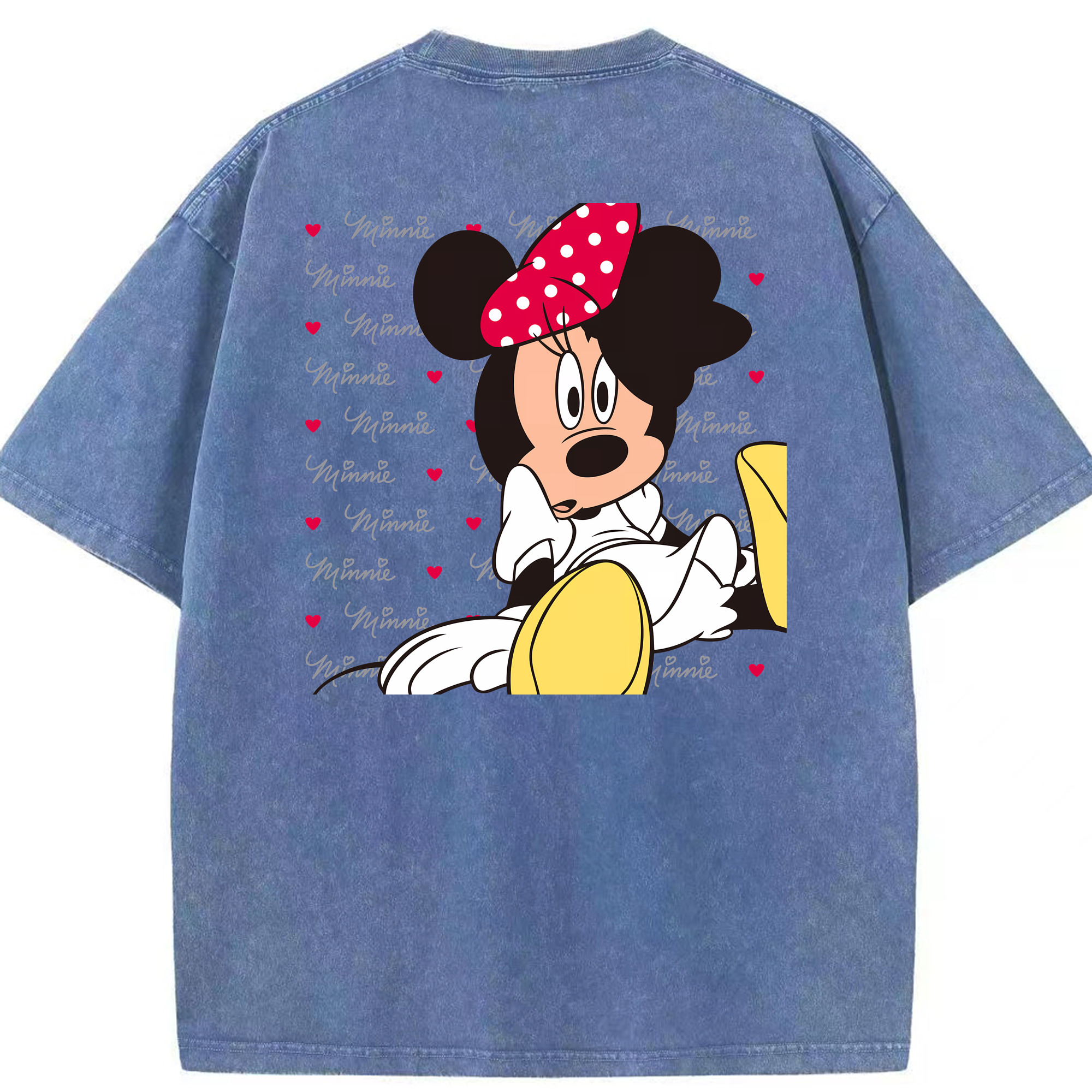 （画像用） ミッキーマウス Mickey Mouse 綿100% ヴィンテージ風 半袖Tシャツ（背面プリント）