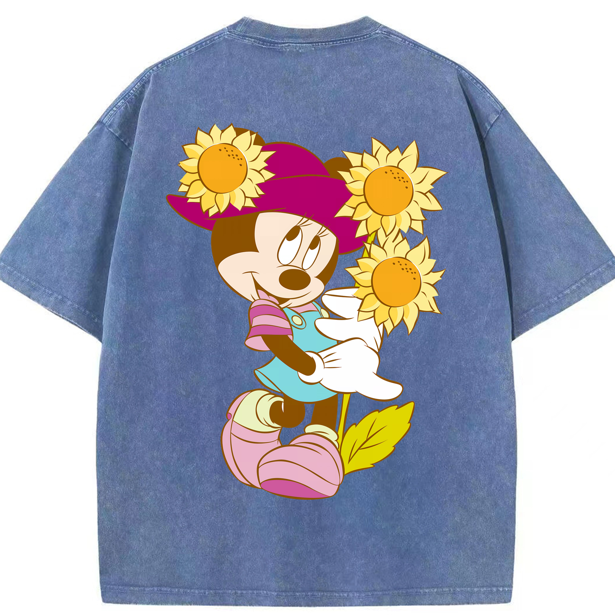 （画像用） ミッキーマウス Mickey Mouse 綿100% ヴィンテージ風 半袖Tシャツ（背面プリント）