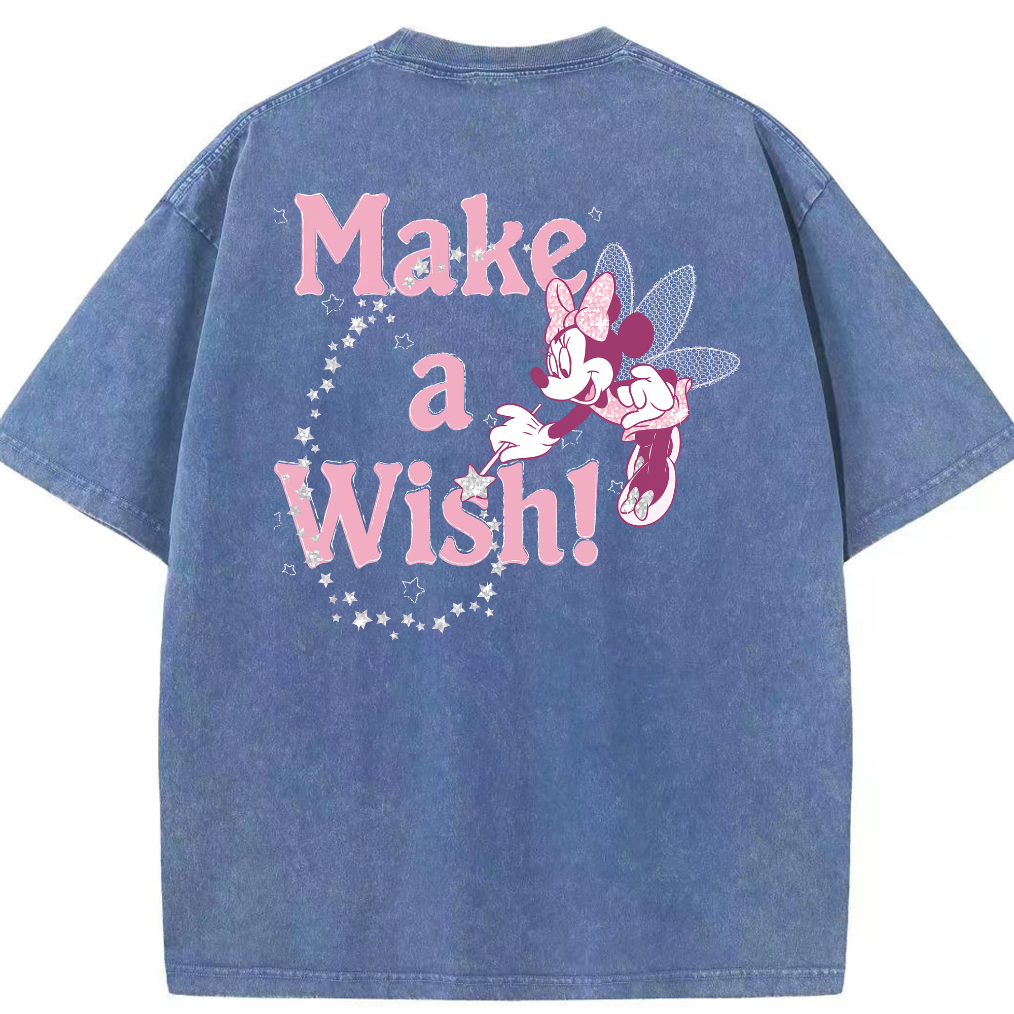 （画像用） ミッキーマウス Mickey Mouse 綿100% ヴィンテージ風 半袖Tシャツ（背面プリント）