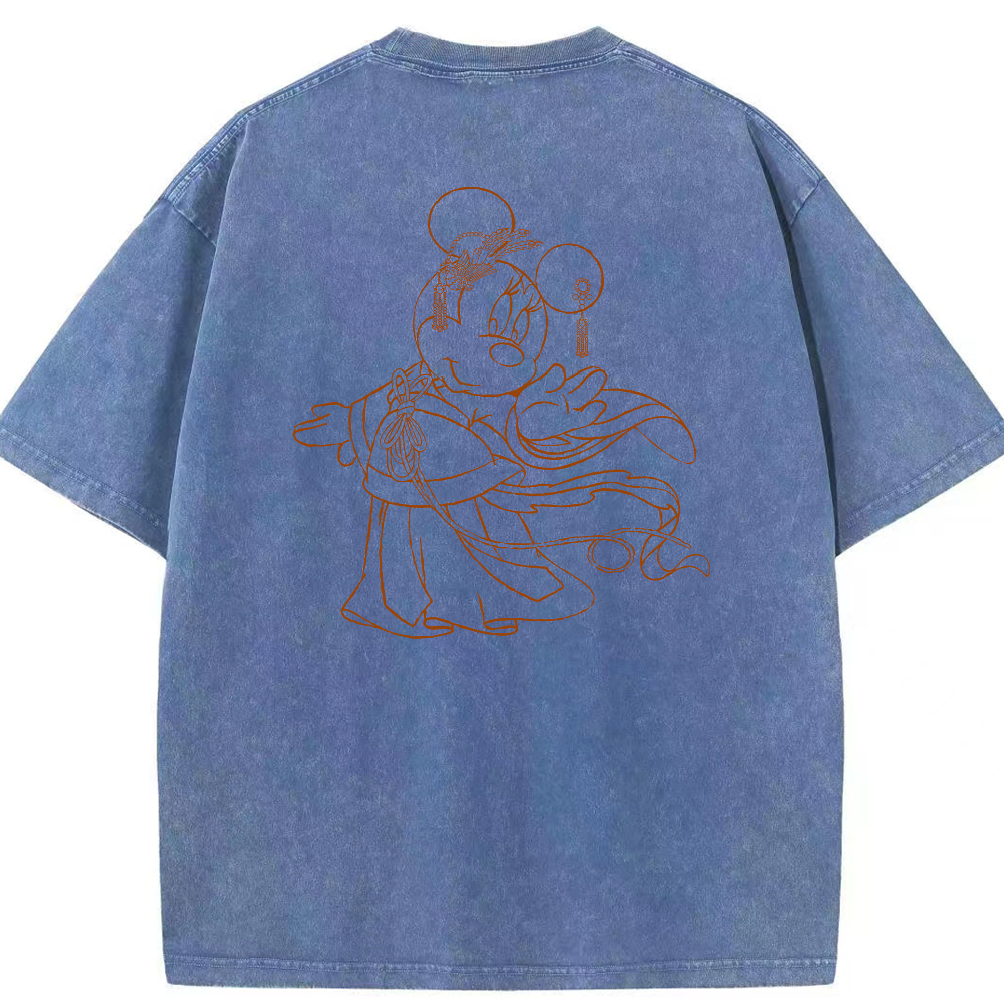 （画像用） ミッキーマウス Mickey Mouse 綿100% ヴィンテージ風 半袖Tシャツ（背面プリント）