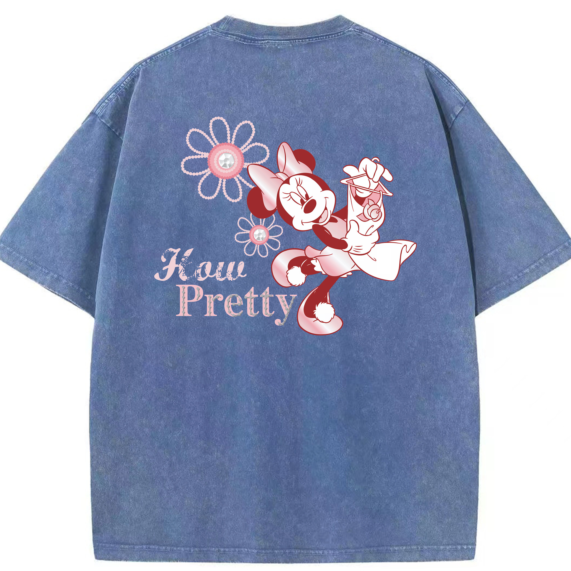 （画像用） ミッキーマウス Mickey Mouse 綿100% ヴィンテージ風 半袖Tシャツ（背面プリント）