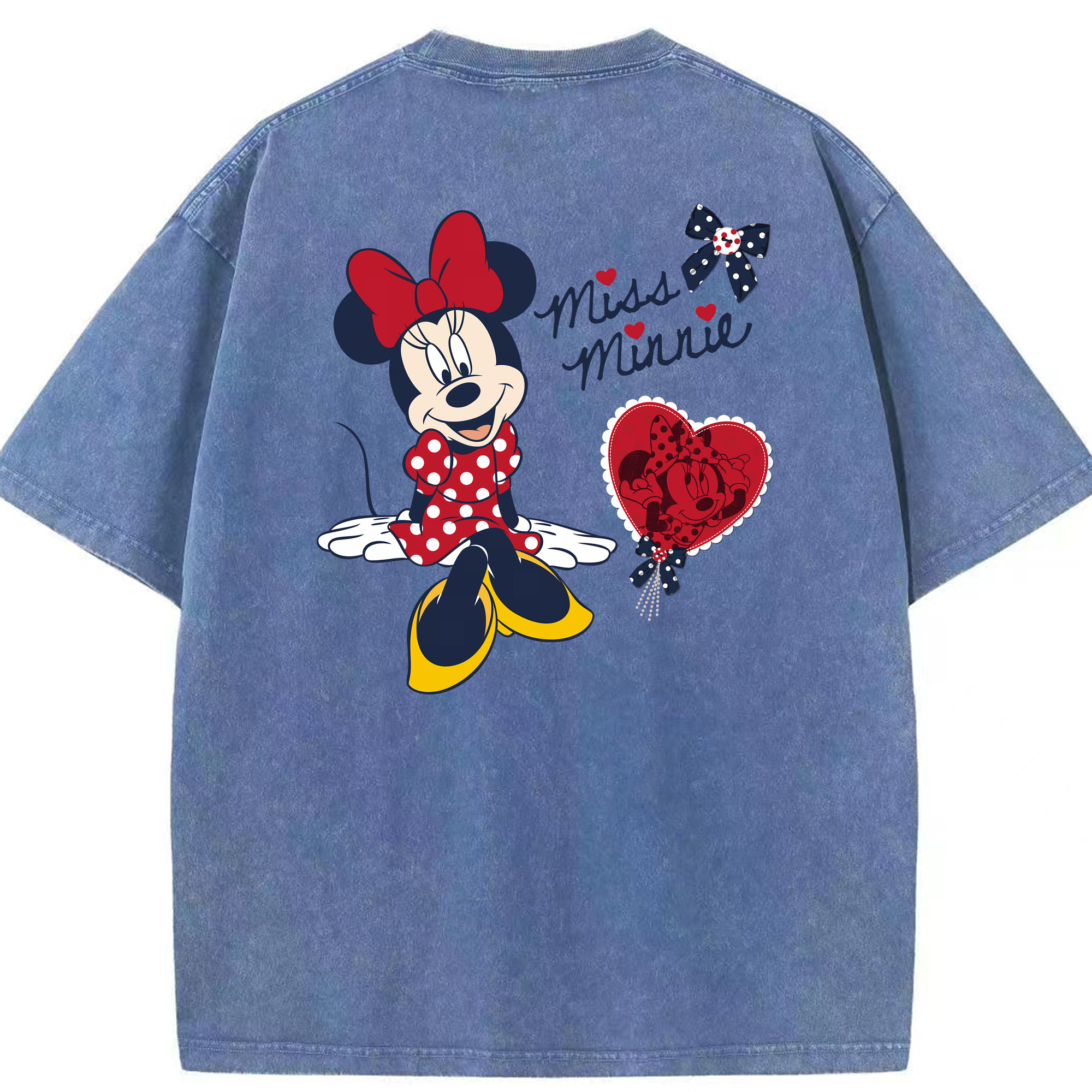 （画像用） ミッキーマウス Mickey Mouse 綿100% ヴィンテージ風 半袖Tシャツ（背面プリント）