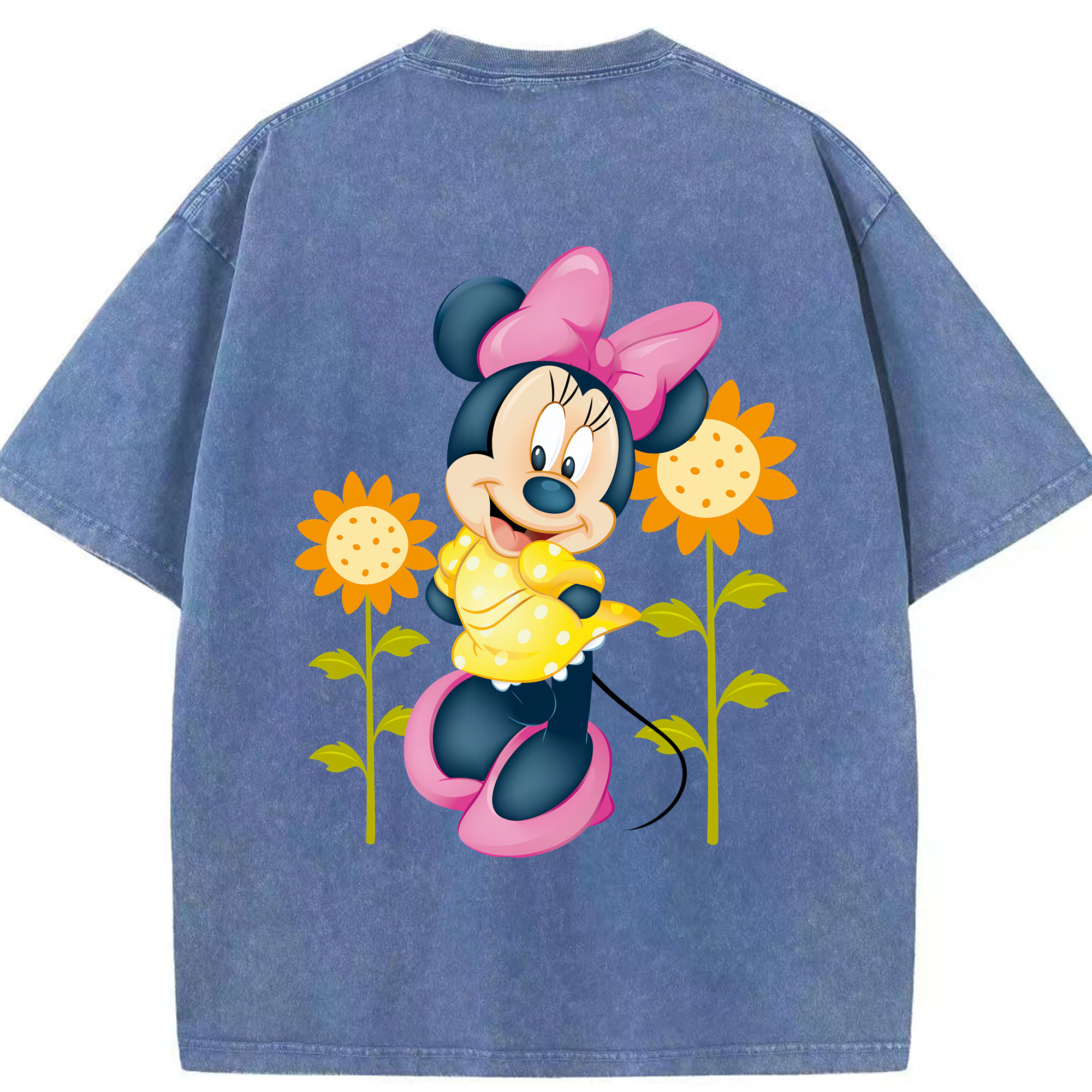 （画像用） ミッキーマウス Mickey Mouse 綿100% ヴィンテージ風 半袖Tシャツ（背面プリント）