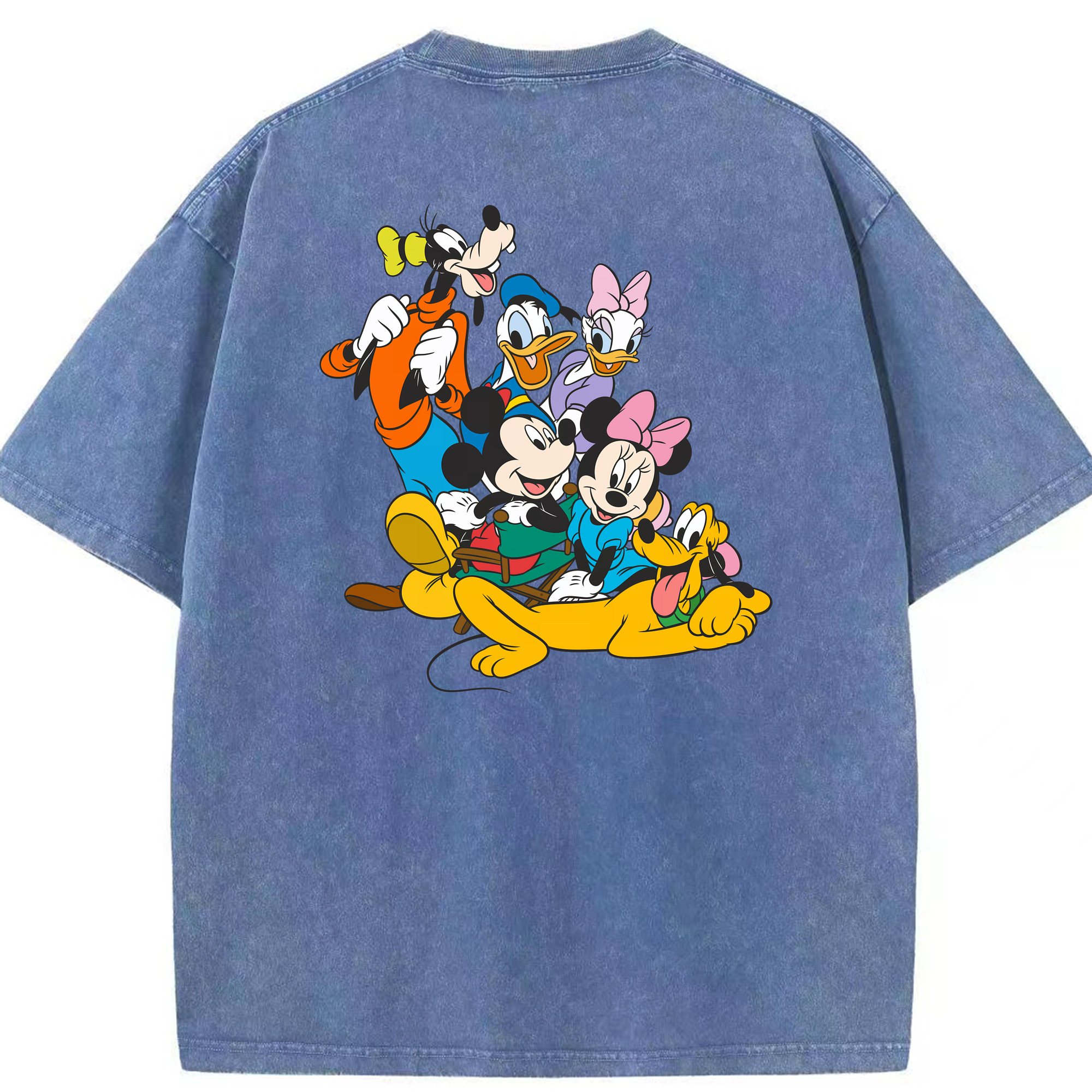 （画像用） ミッキーマウス Mickey Mouse 綿100% ヴィンテージ風 半袖Tシャツ（背面プリント）