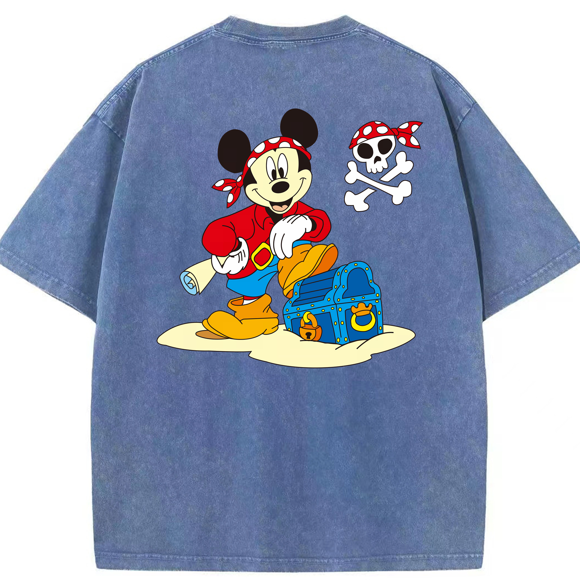 （画像用） ミッキーマウス Mickey Mouse 綿100% ヴィンテージ風 半袖Tシャツ（背面プリント）