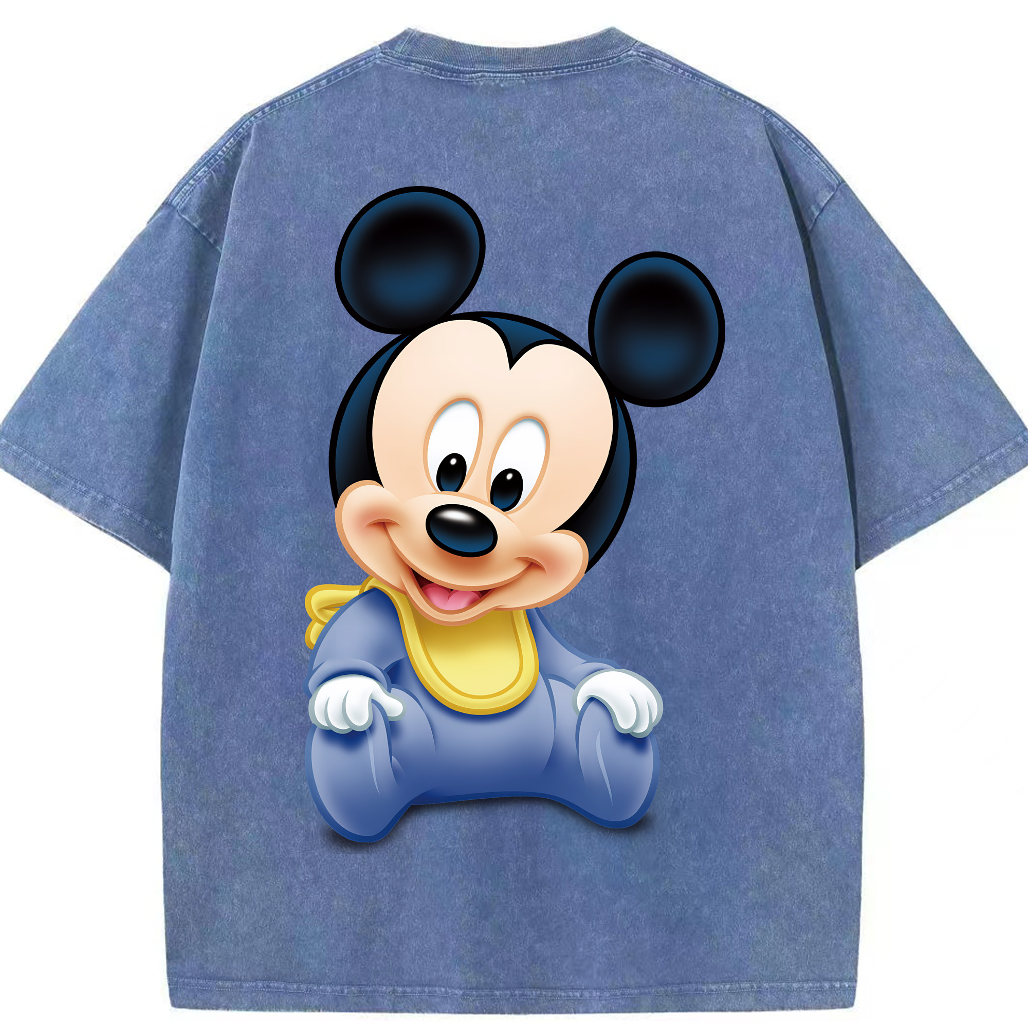 （画像用） ミッキーマウス Mickey Mouse 綿100% ヴィンテージ風 半袖Tシャツ（背面プリント）
