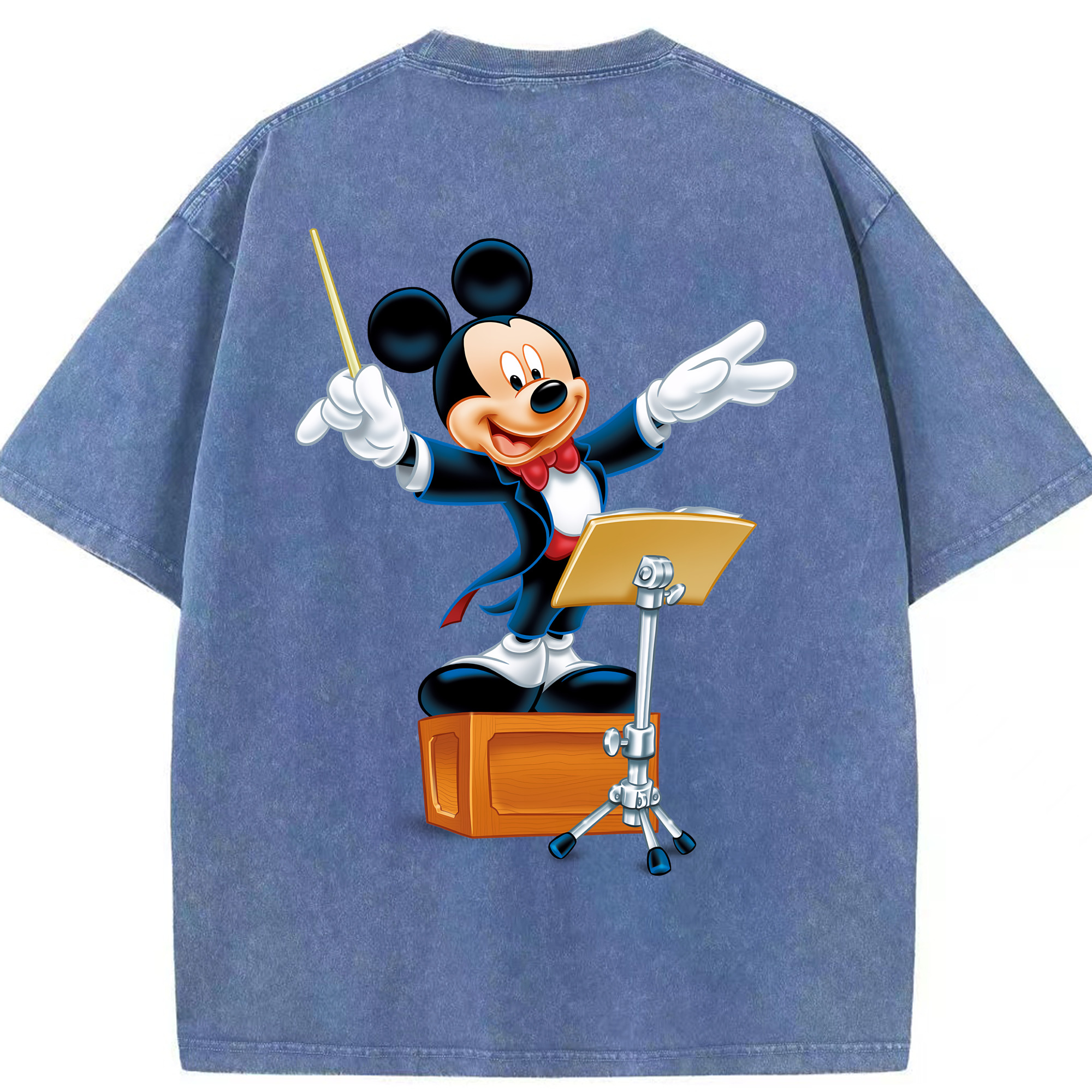 （画像用） ミッキーマウス Mickey Mouse 綿100% ヴィンテージ風 半袖Tシャツ（背面プリント）