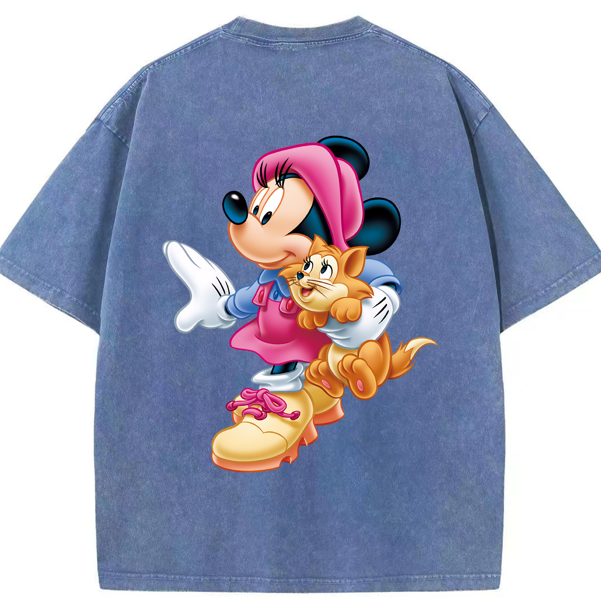 （画像用） ミッキーマウス Mickey Mouse 綿100% ヴィンテージ風 半袖Tシャツ（背面プリント）