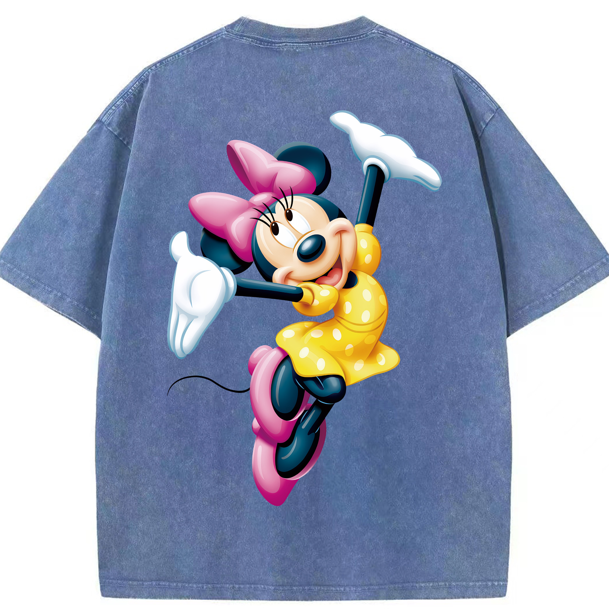 （画像用） ミッキーマウス Mickey Mouse 綿100% ヴィンテージ風 半袖Tシャツ（背面プリント）