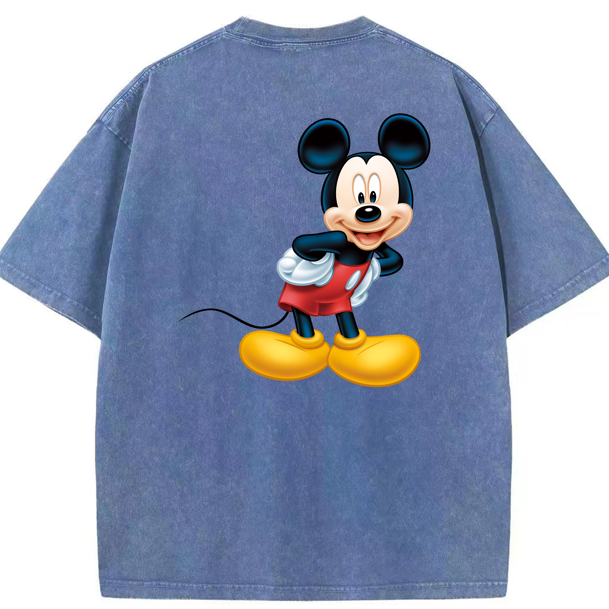 （画像用） ミッキーマウス Mickey Mouse 綿100% ヴィンテージ風 半袖Tシャツ（背面プリント）