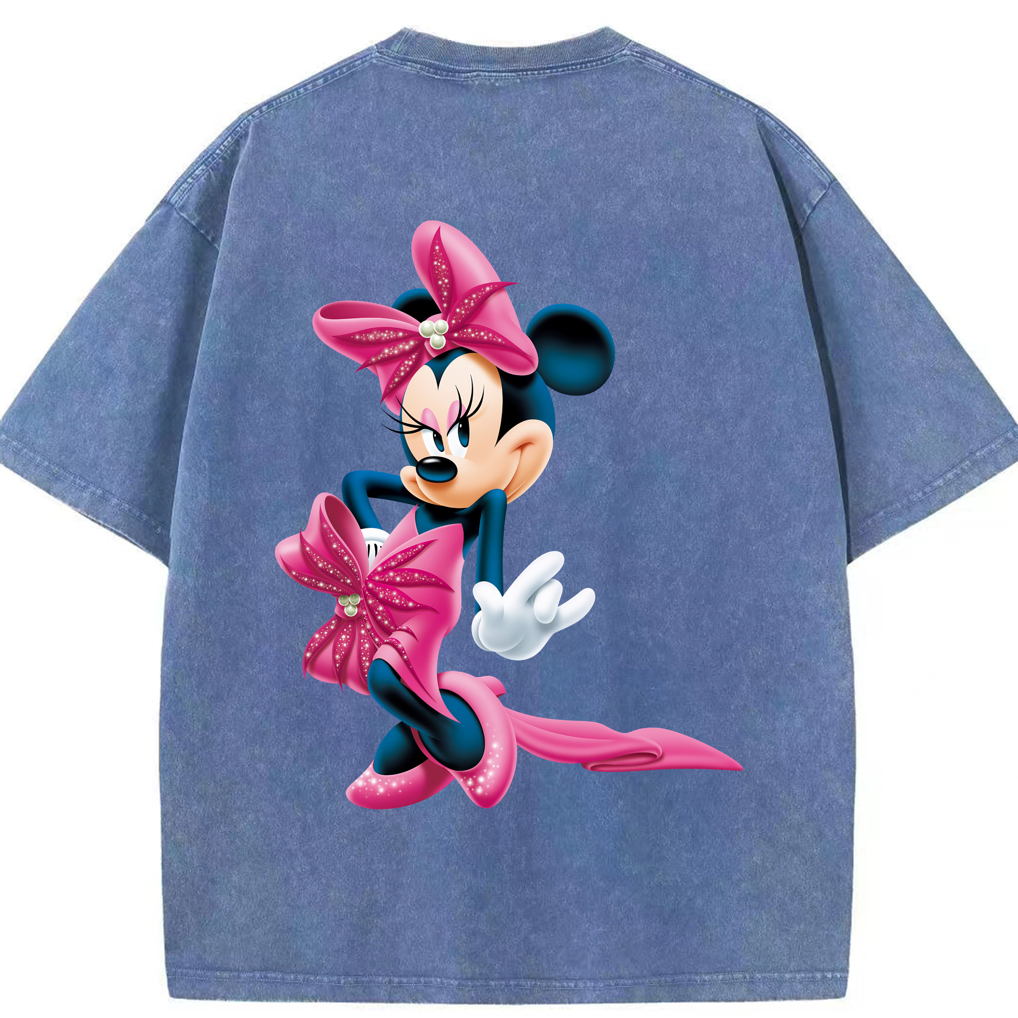 （画像用） ミッキーマウス Mickey Mouse 綿100% ヴィンテージ風 半袖Tシャツ（背面プリント）