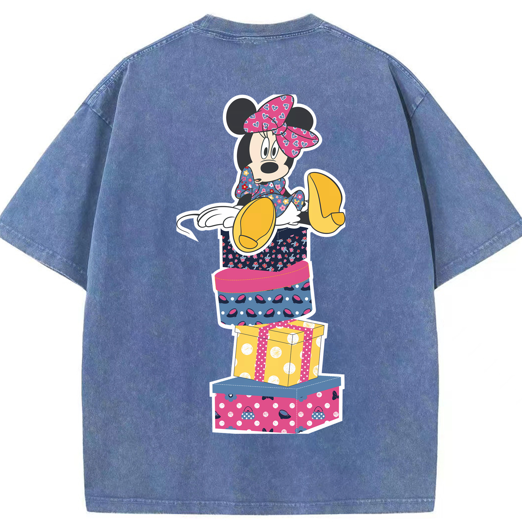（画像用） ミッキーマウス Mickey Mouse 綿100% ヴィンテージ風 半袖Tシャツ（背面プリント）