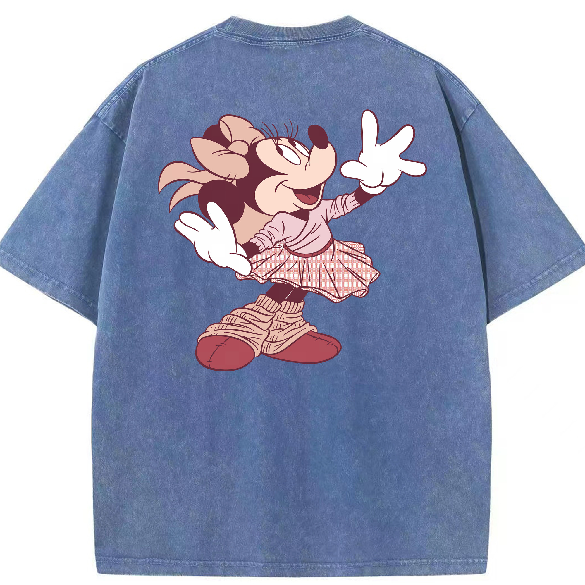 （画像用） ミッキーマウス Mickey Mouse 綿100% ヴィンテージ風 半袖Tシャツ（背面プリント）
