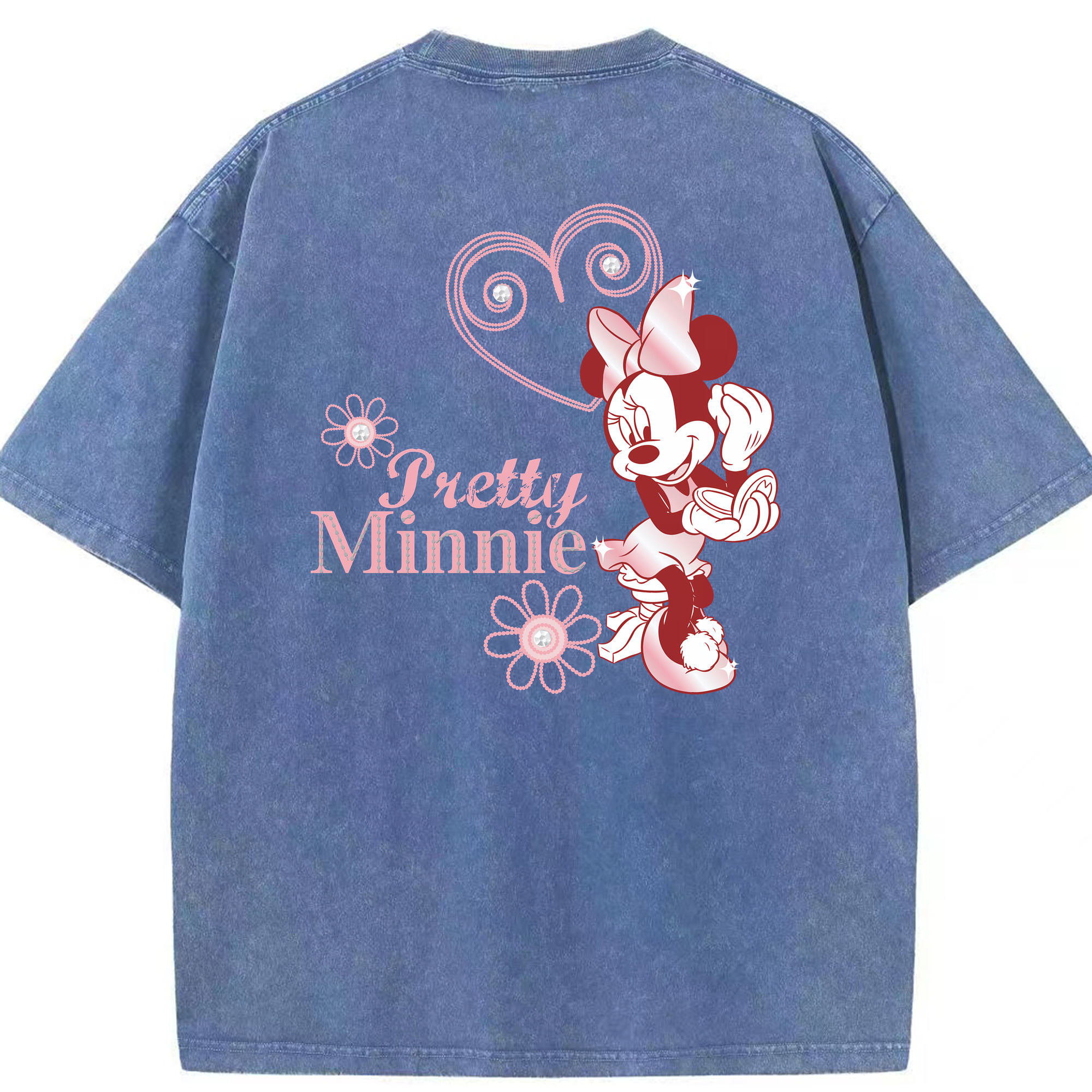 （画像用） ミッキーマウス Mickey Mouse 綿100% ヴィンテージ風 半袖Tシャツ（背面プリント）