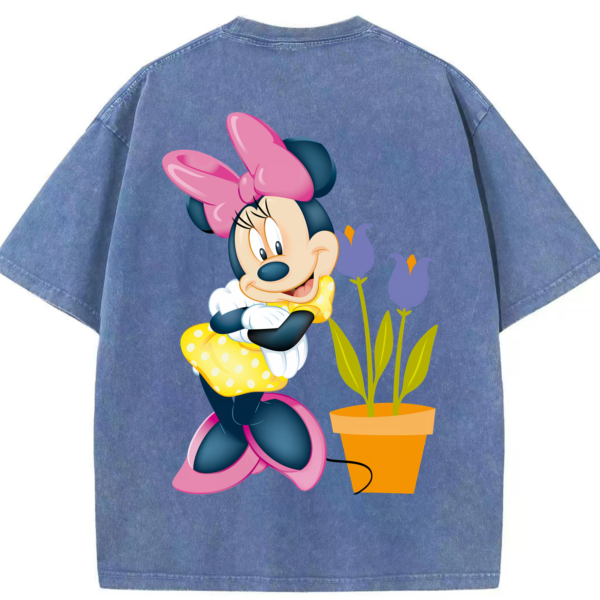（画像用） ミッキーマウス Mickey Mouse 綿100% ヴィンテージ風 半袖Tシャツ（背面プリント）