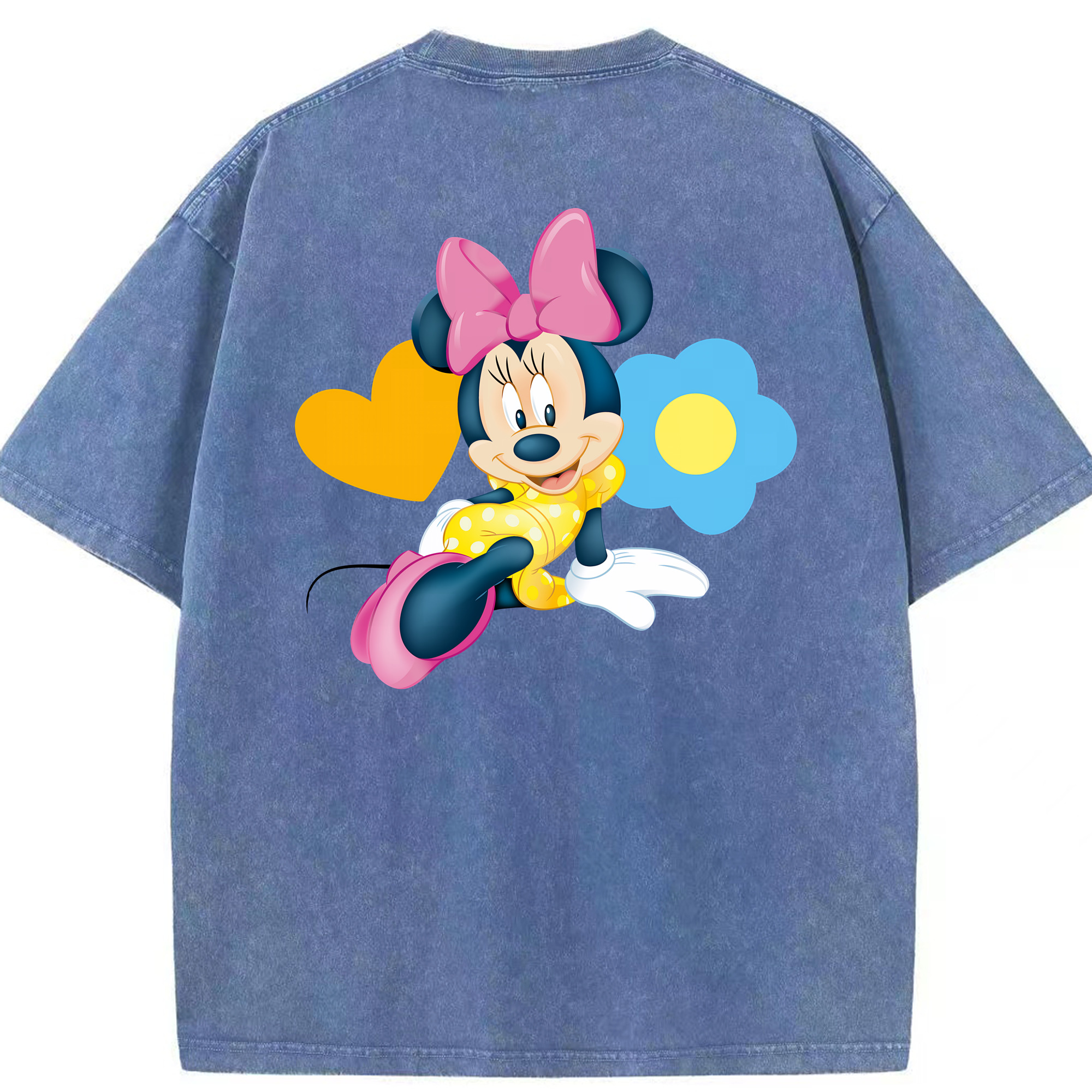 （画像用） ミッキーマウス Mickey Mouse 綿100% ヴィンテージ風 半袖Tシャツ（背面プリント）