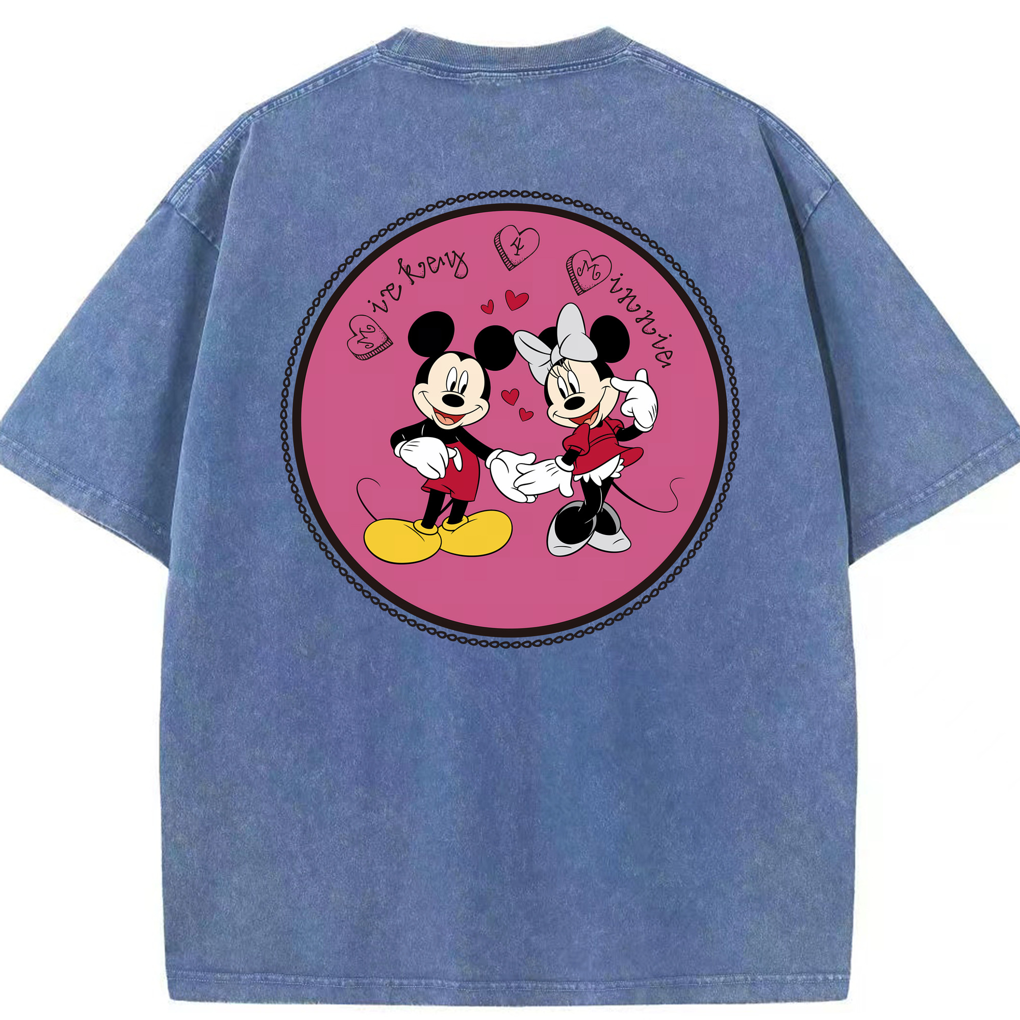 （画像用） ミッキーマウス Mickey Mouse 綿100% ヴィンテージ風 半袖Tシャツ（背面プリント）